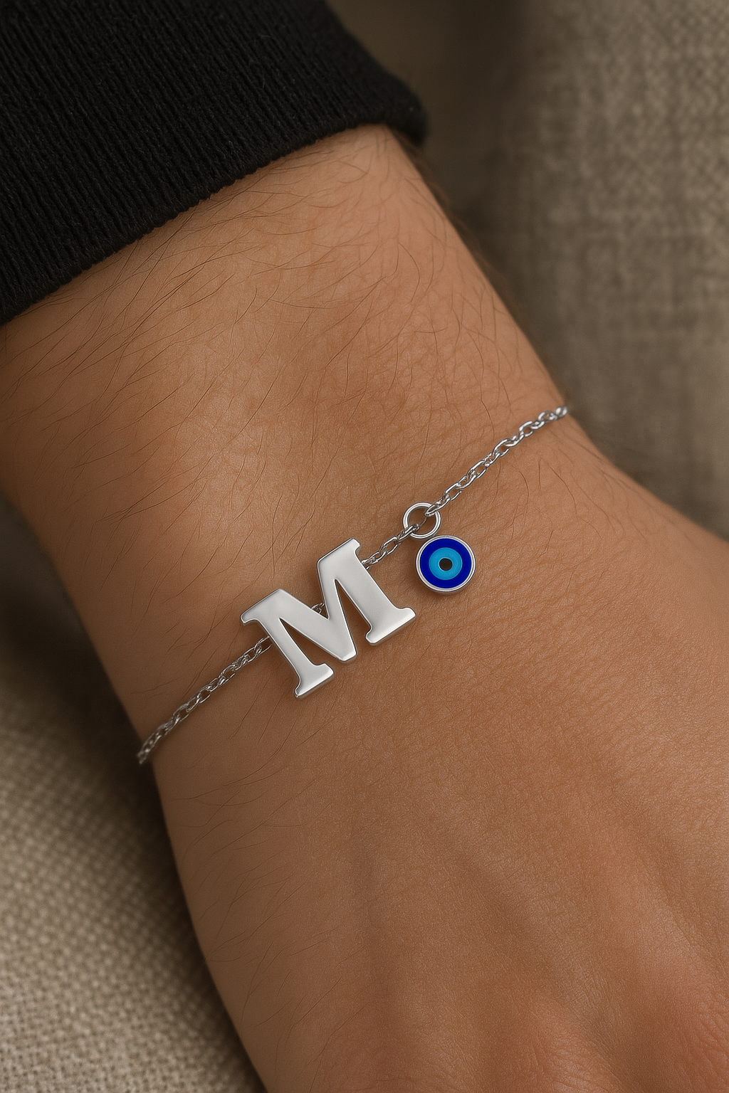 A-Z Letter Evil Eye Rakhi Lumba Bracelet