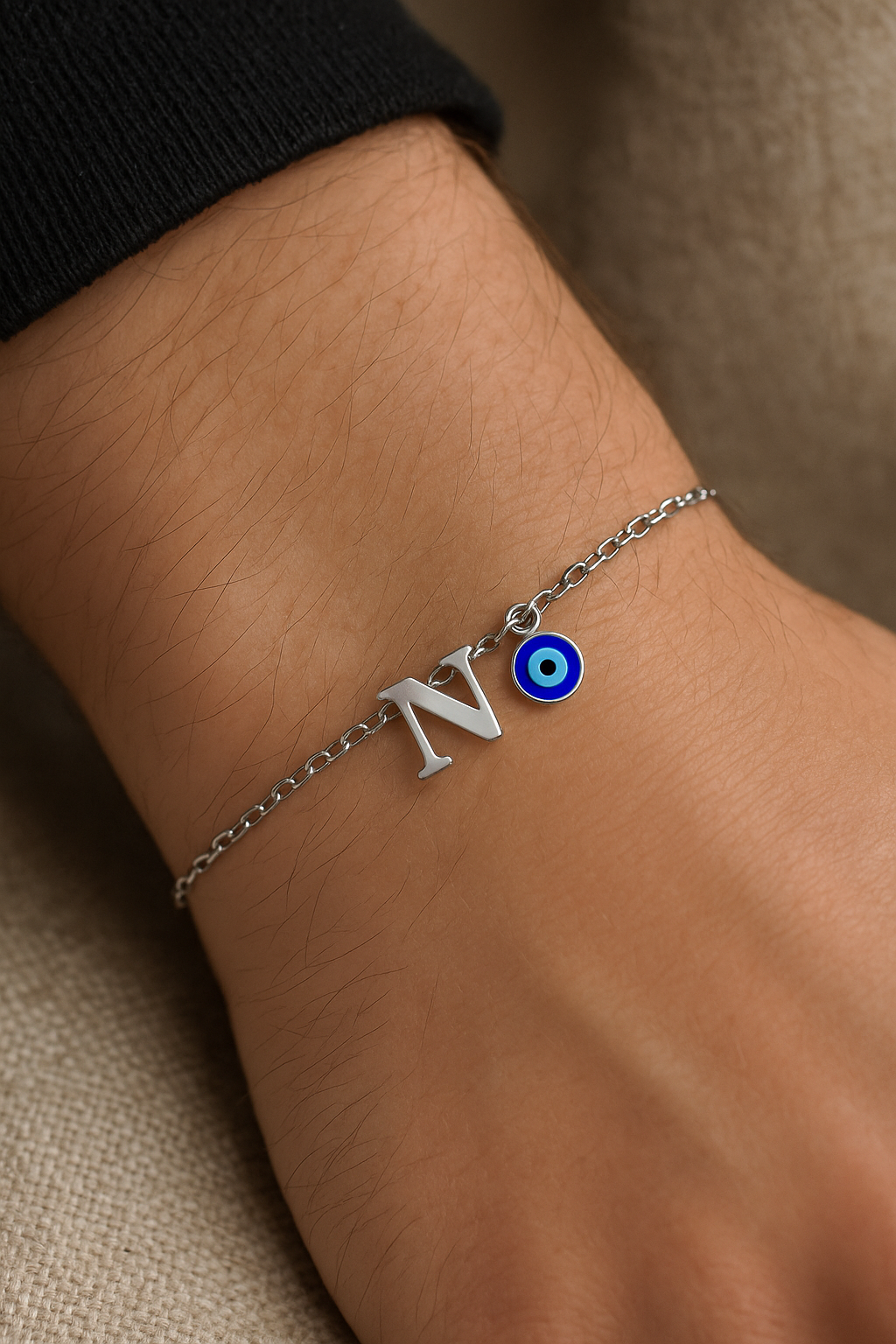 A-Z Letter Evil Eye Rakhi Lumba Bracelet