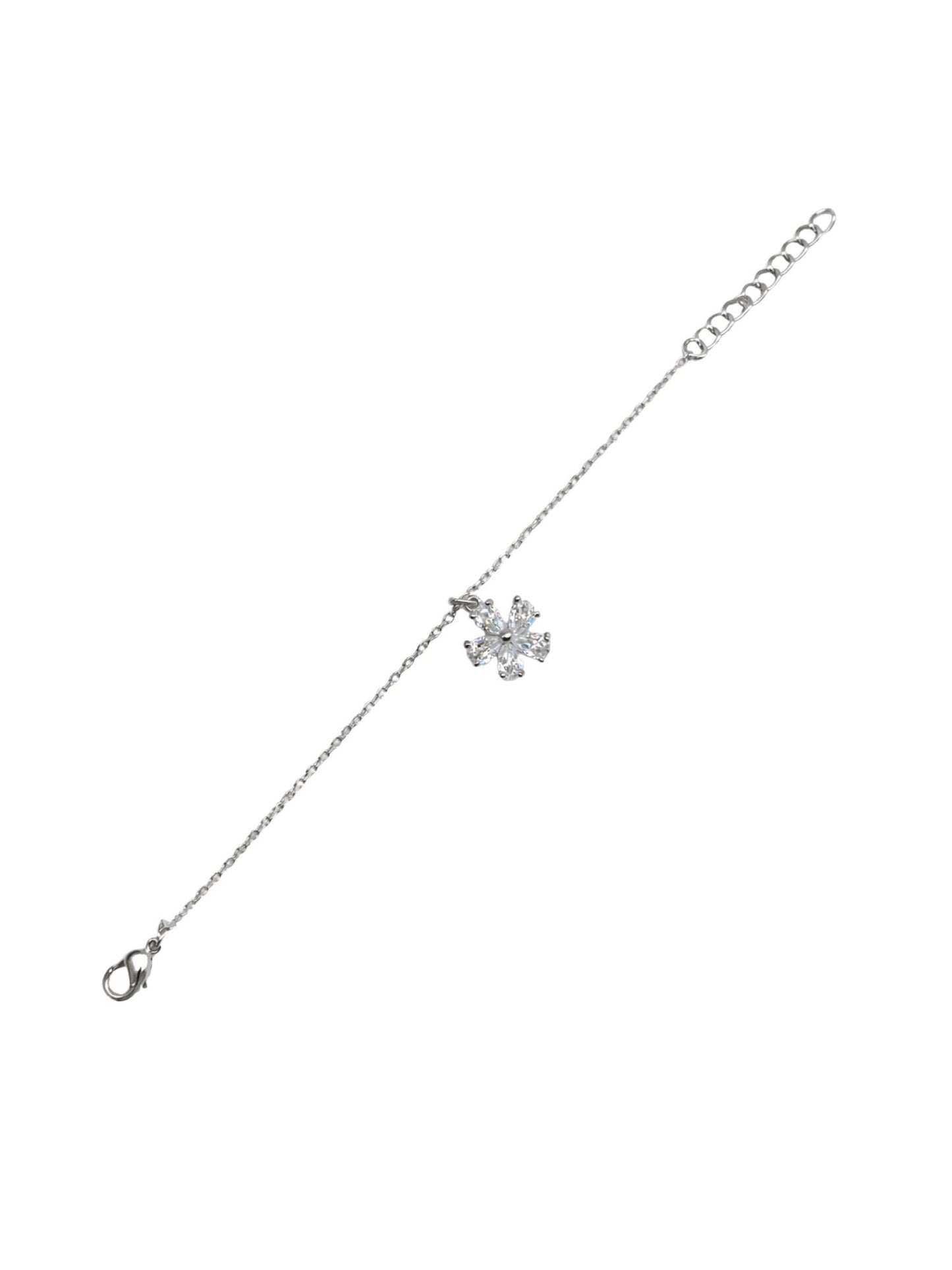 Silver CZ Crystal Pendant Bracelet Women|Lumba Rakhi Bhabhi Sister