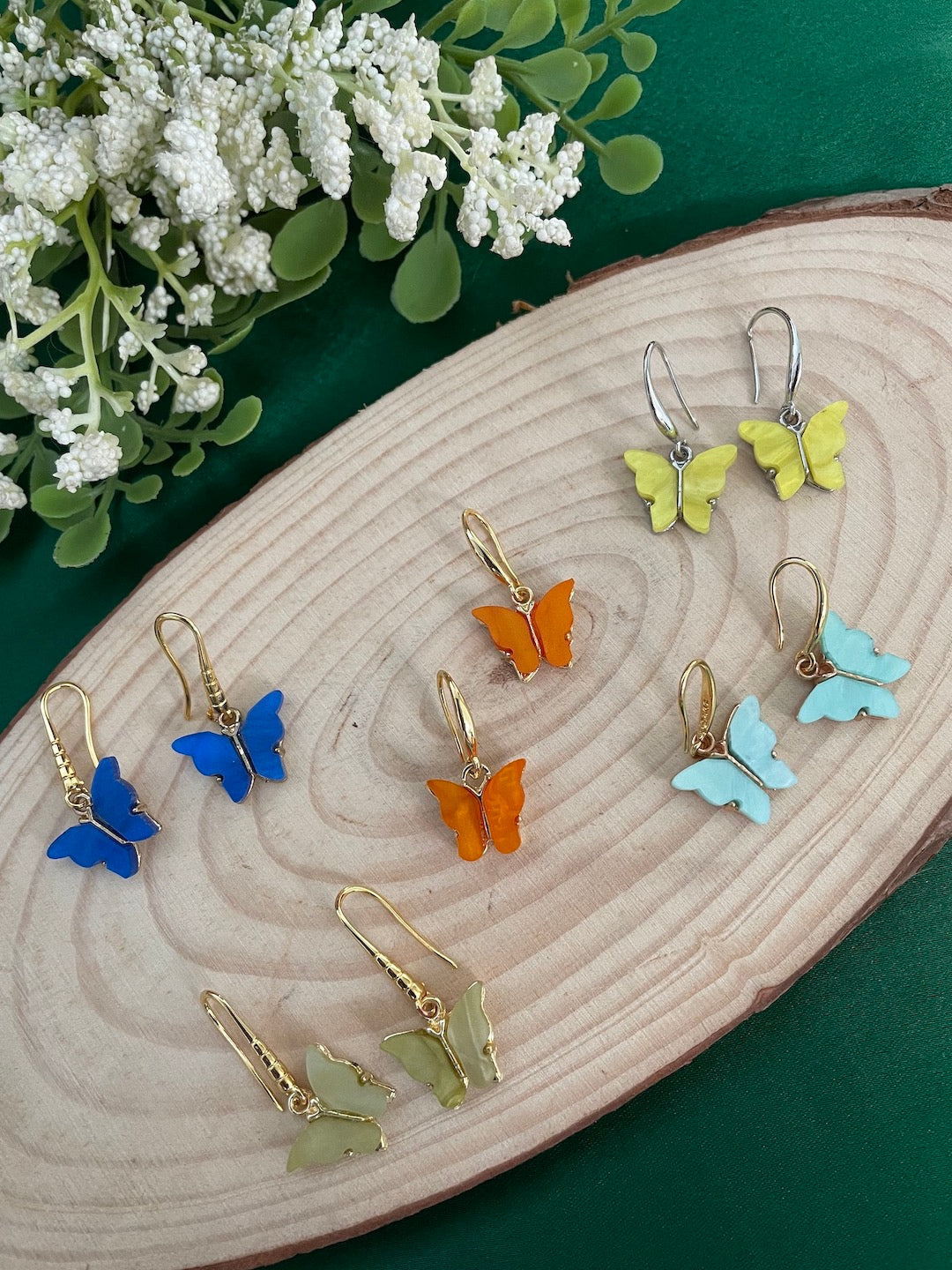 Mini Orange Butterfly Dangler Earrings