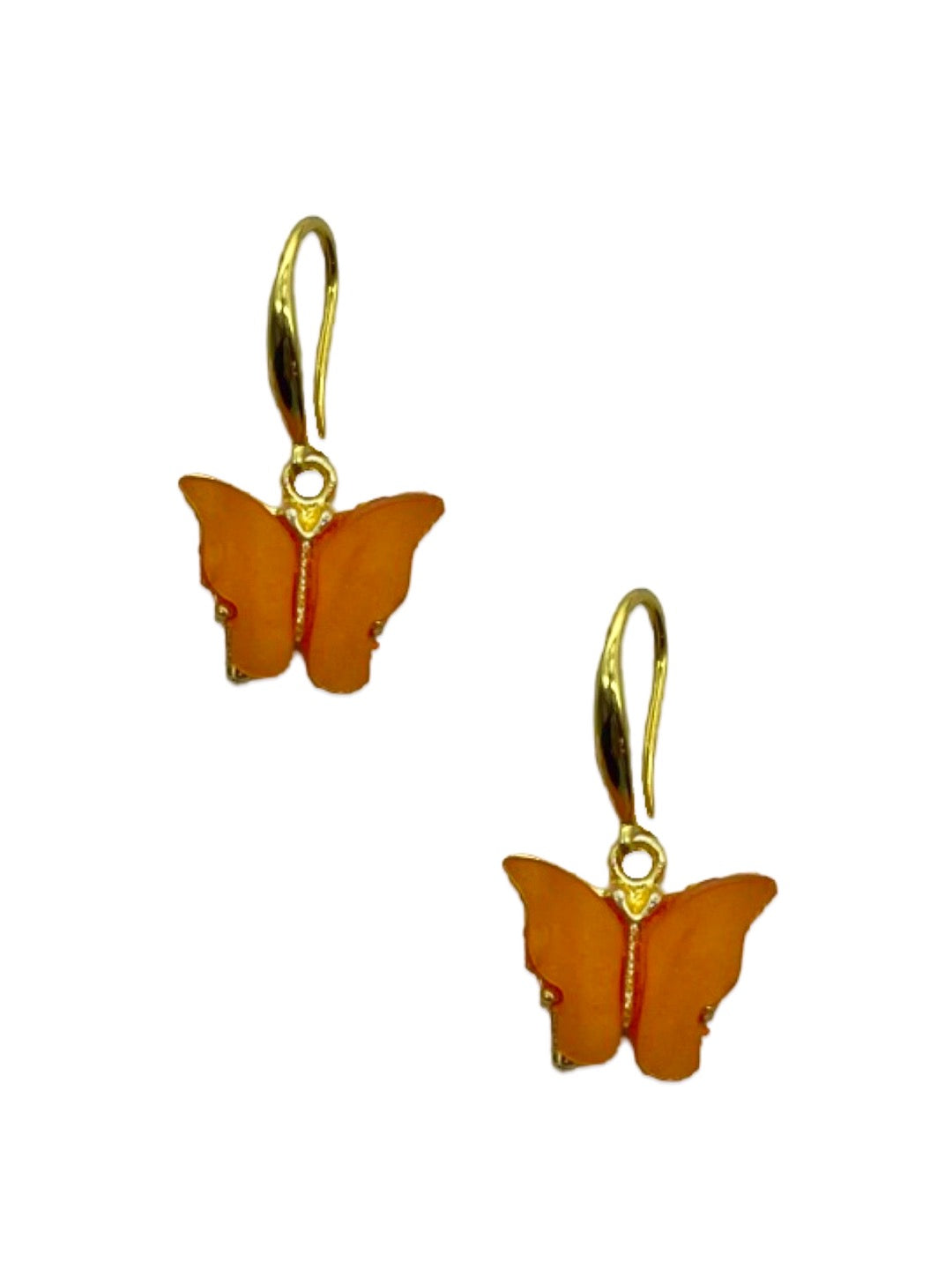 Mini Orange Butterfly Dangler Earrings