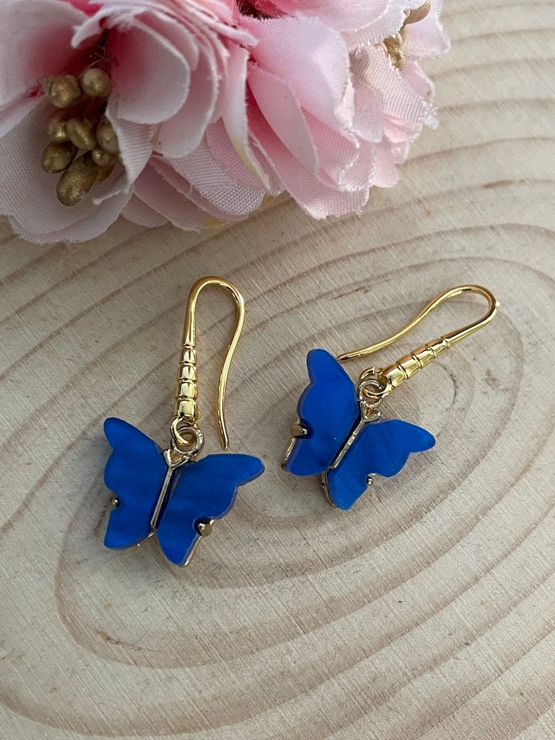 Mini Blue Butterfly Dangler Earrings