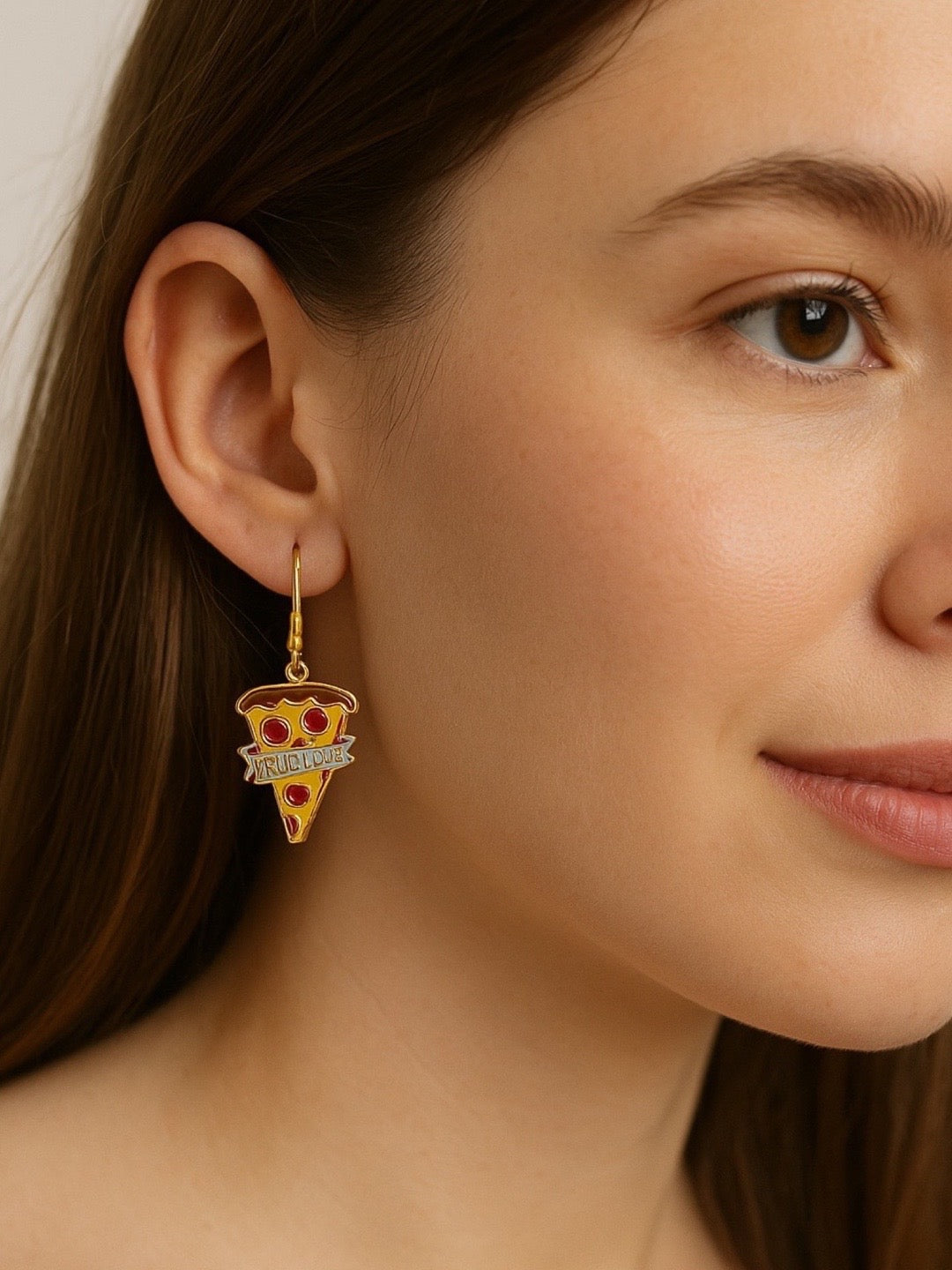 Mini Pizza Design Dangler Earrings