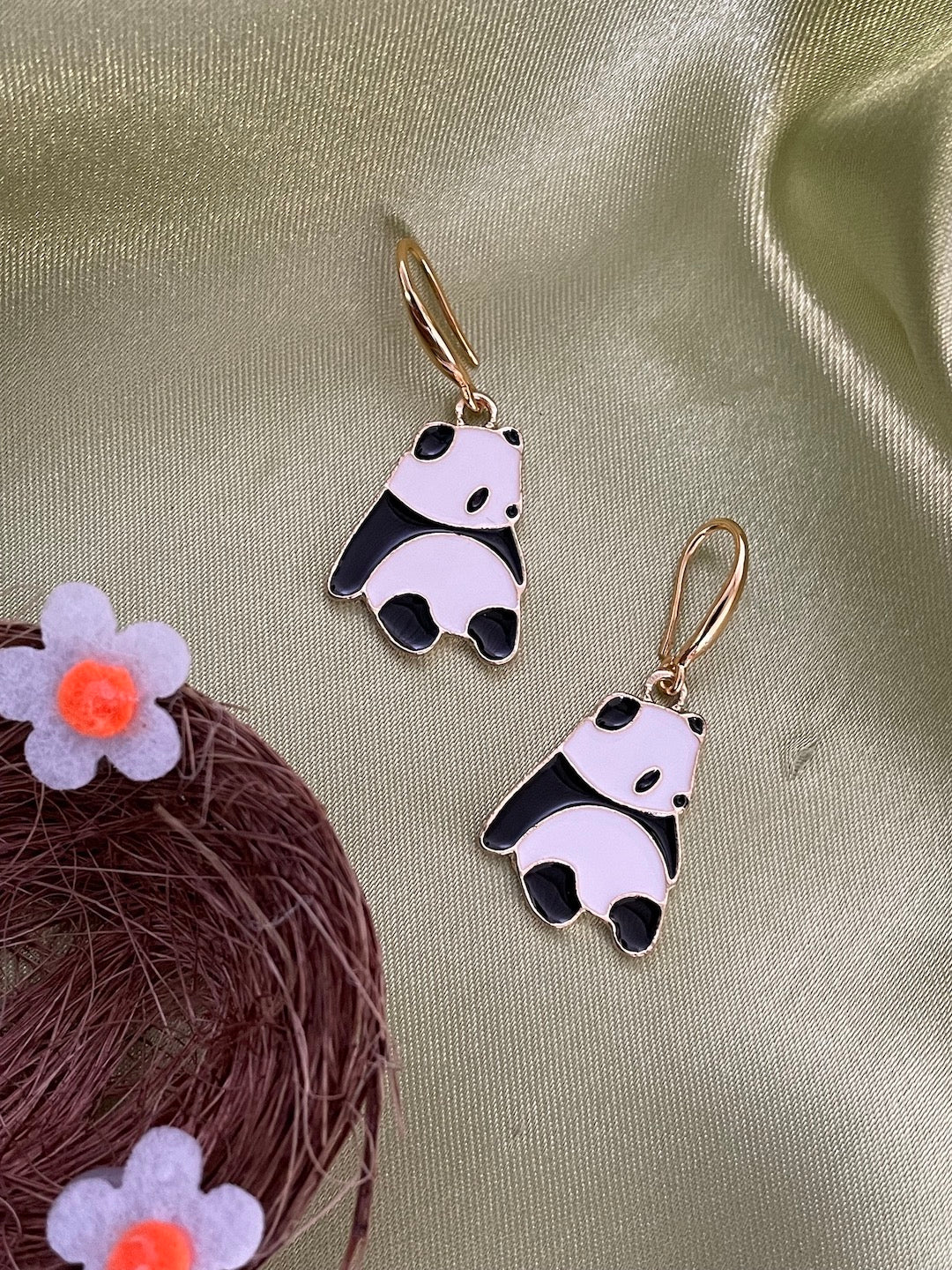 Mini Panda Design Dangler Earrings
