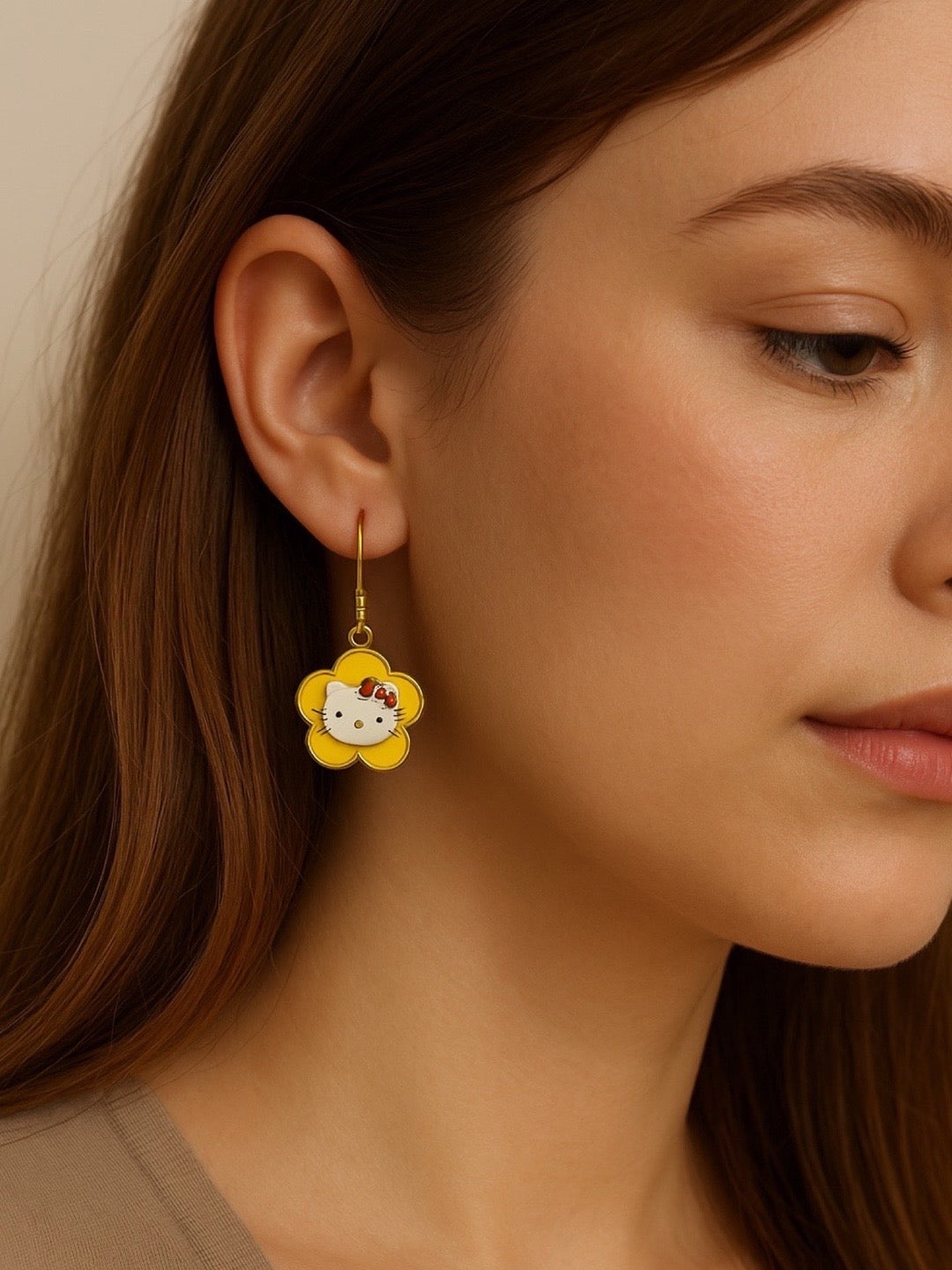 Mini Yellow Flower Dangler Earrings