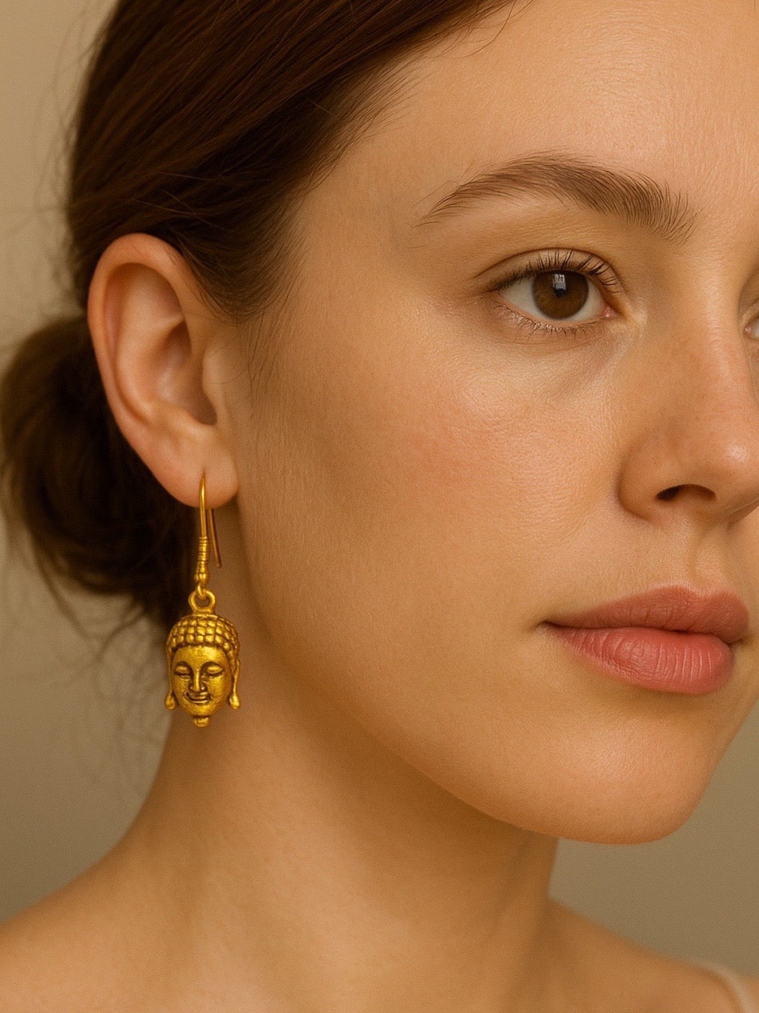 Mini Gold Plated Buddha Dangler Earrings