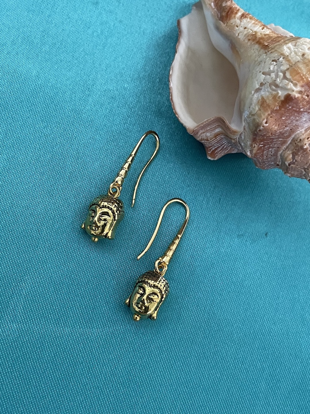 Mini Gold Plated Buddha Dangler Earrings
