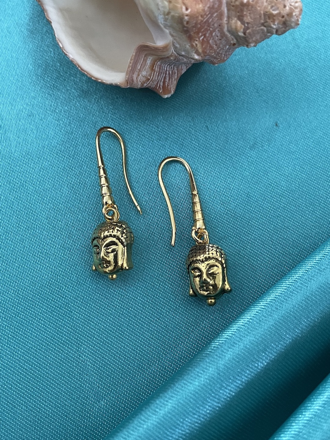 Mini Gold Plated Buddha Dangler Earrings