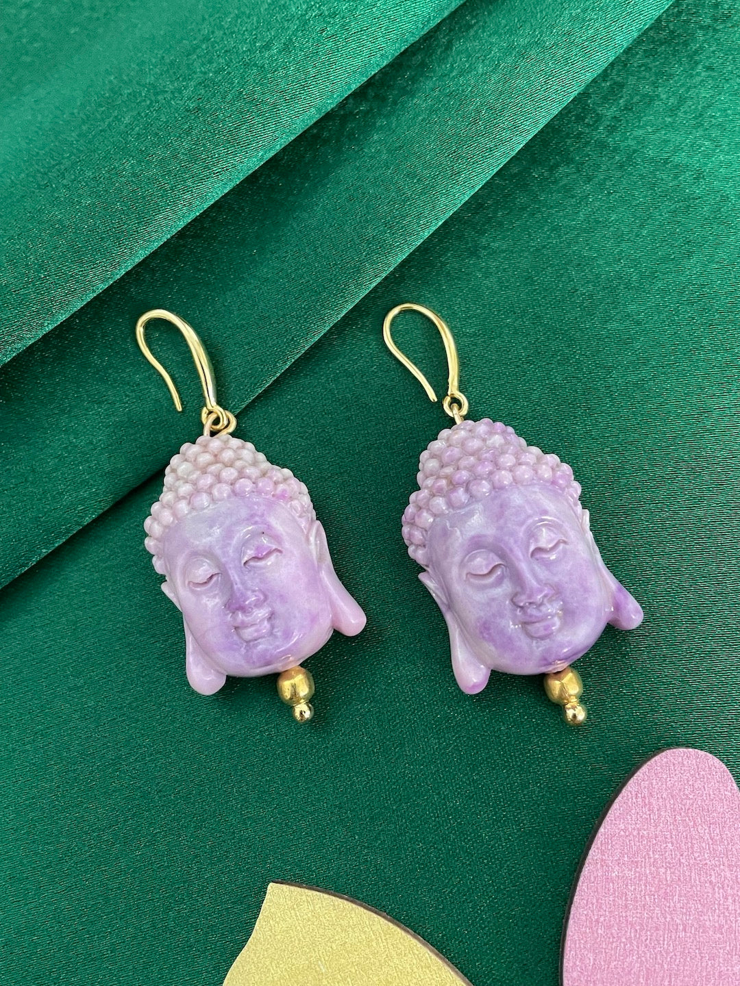 Mini Purple Buddha Dangler Earrings