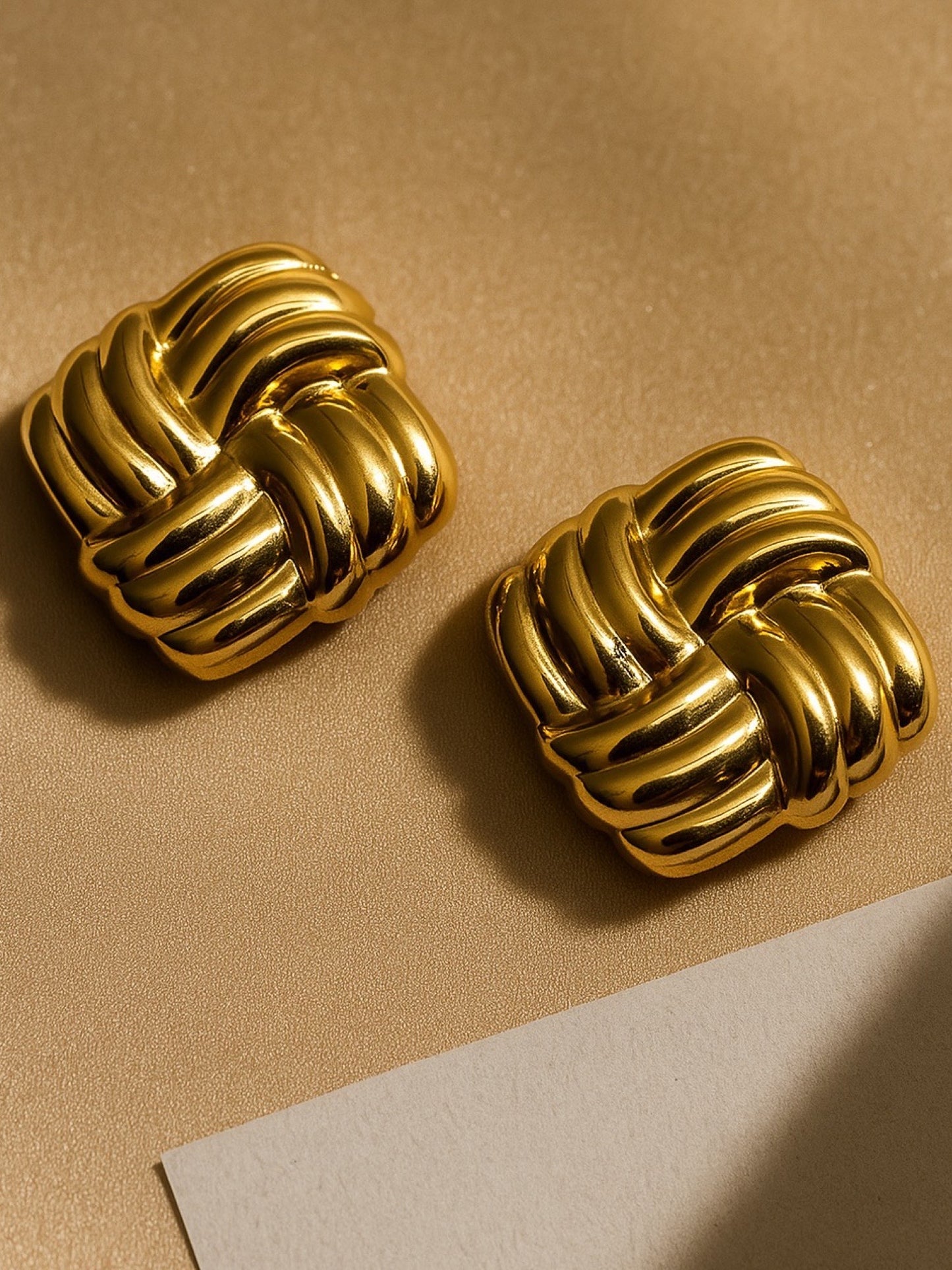 Square Knot Design Western Earrings