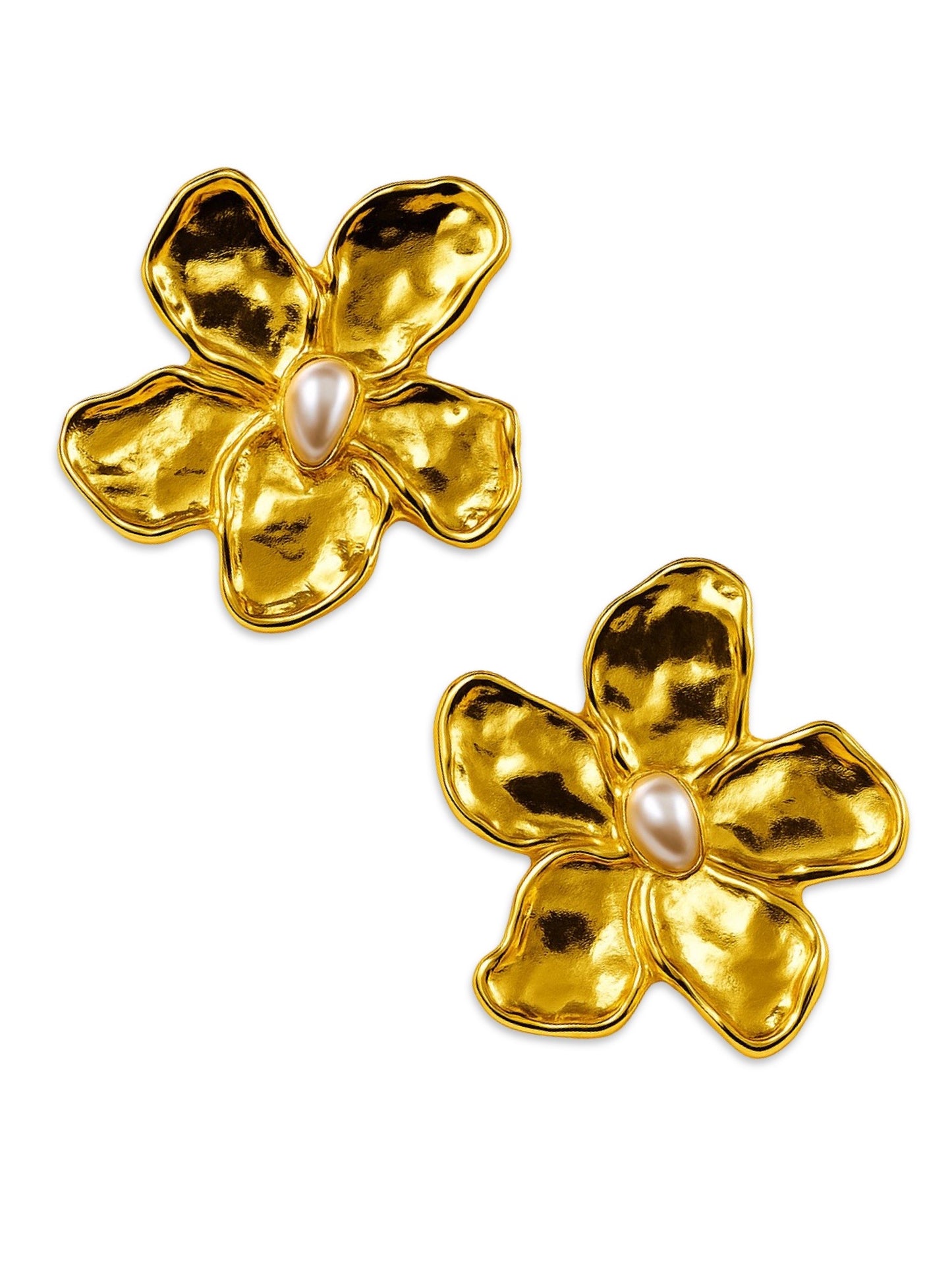 Flower & Pearl Design Western Earrings