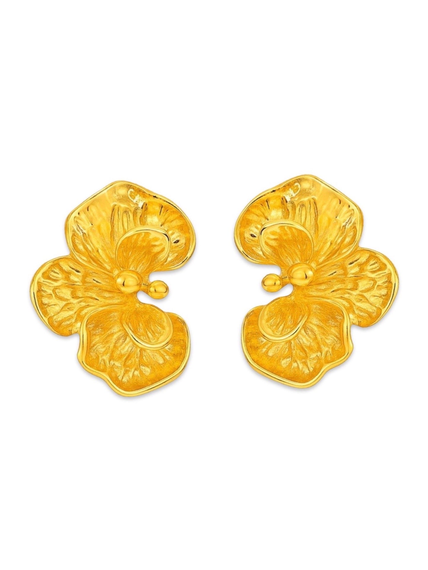 Gold Plated Flower Design Western Earrings