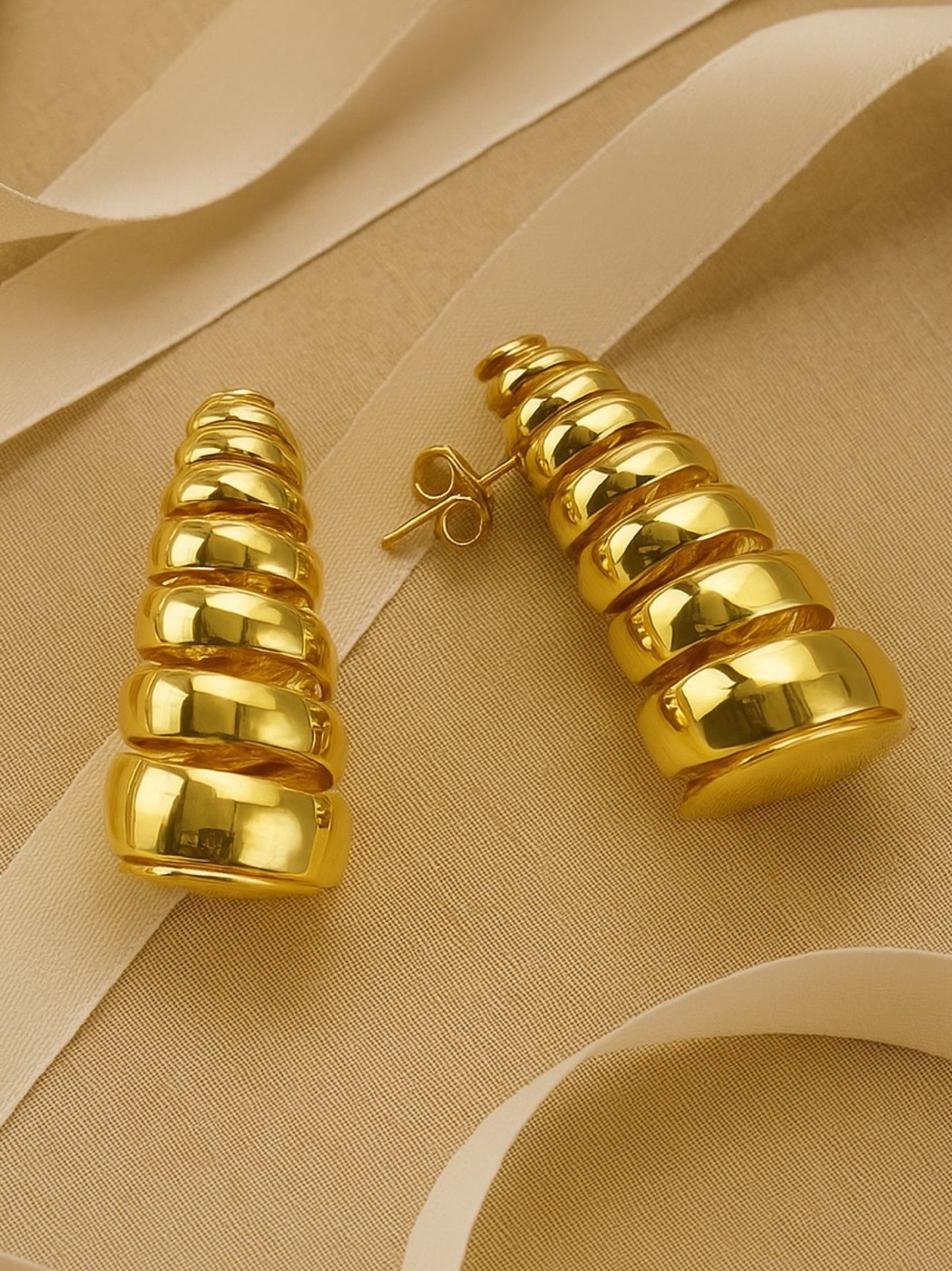Gold Plated Sea Shell Design Western Earrings