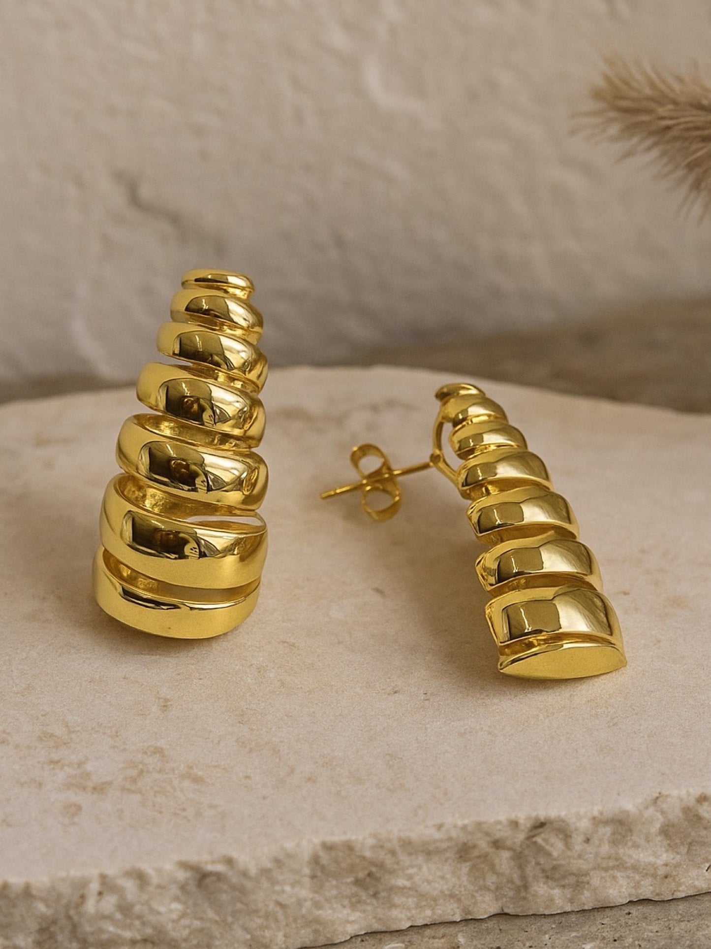 Gold Plated Sea Shell Design Western Earrings