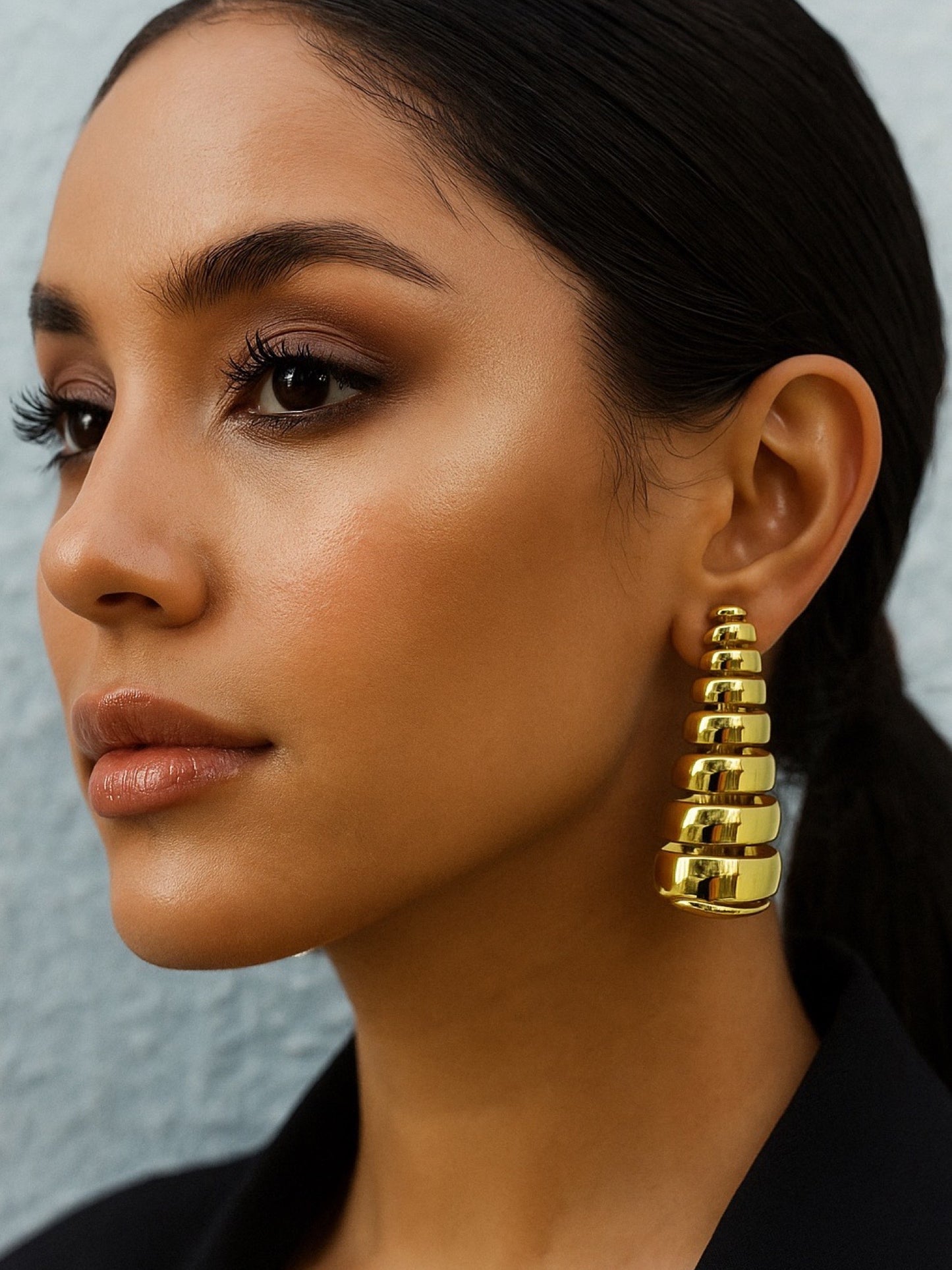 Gold Plated Sea Shell Design Western Earrings
