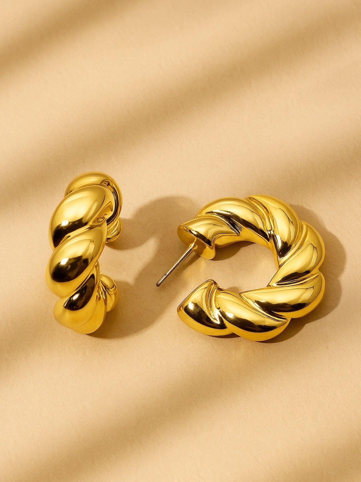 Twisted Chunky Hoop Western Earrings