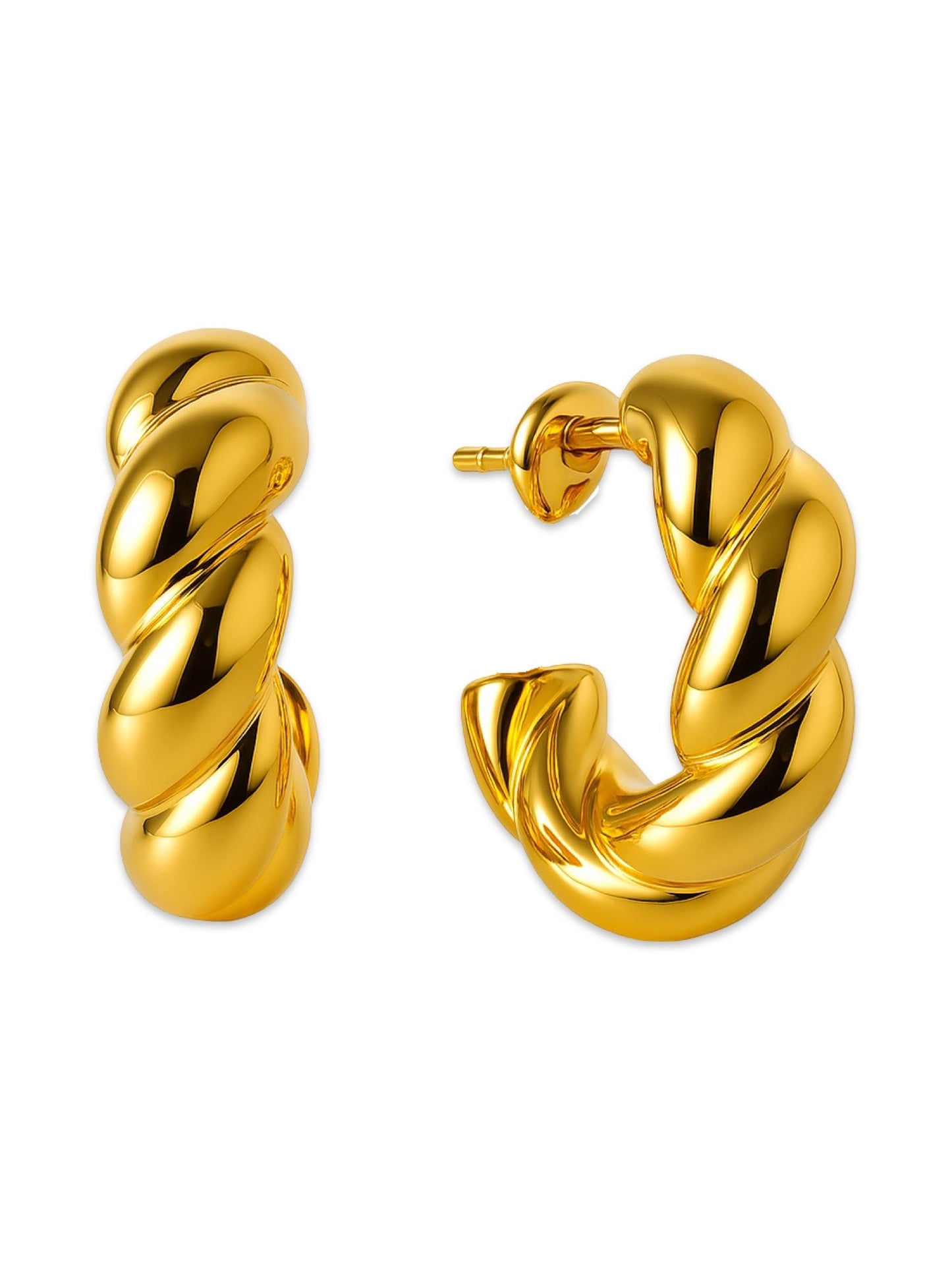Twisted Chunky Hoop Western Earrings