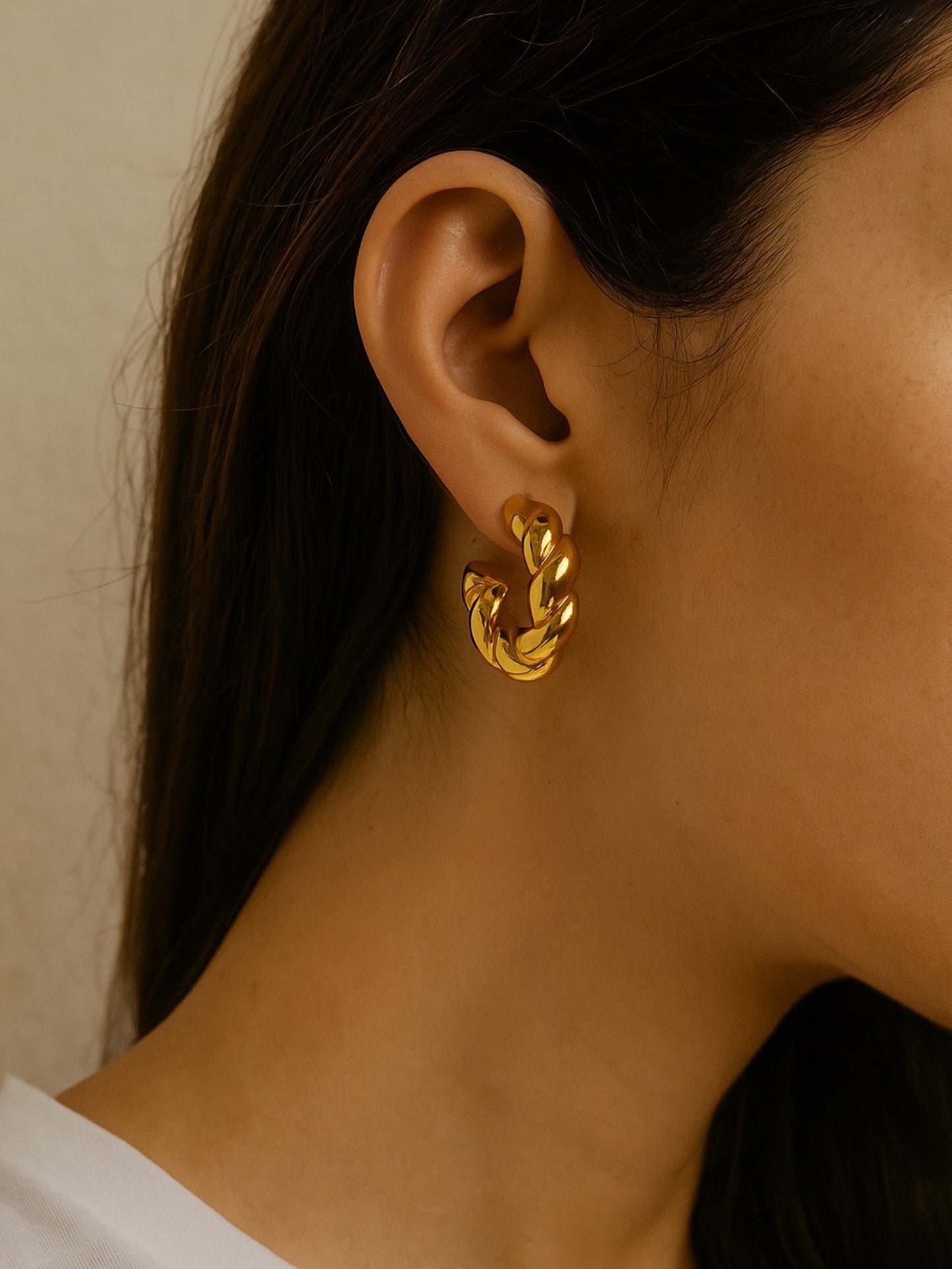 Twisted Chunky Hoop Western Earrings