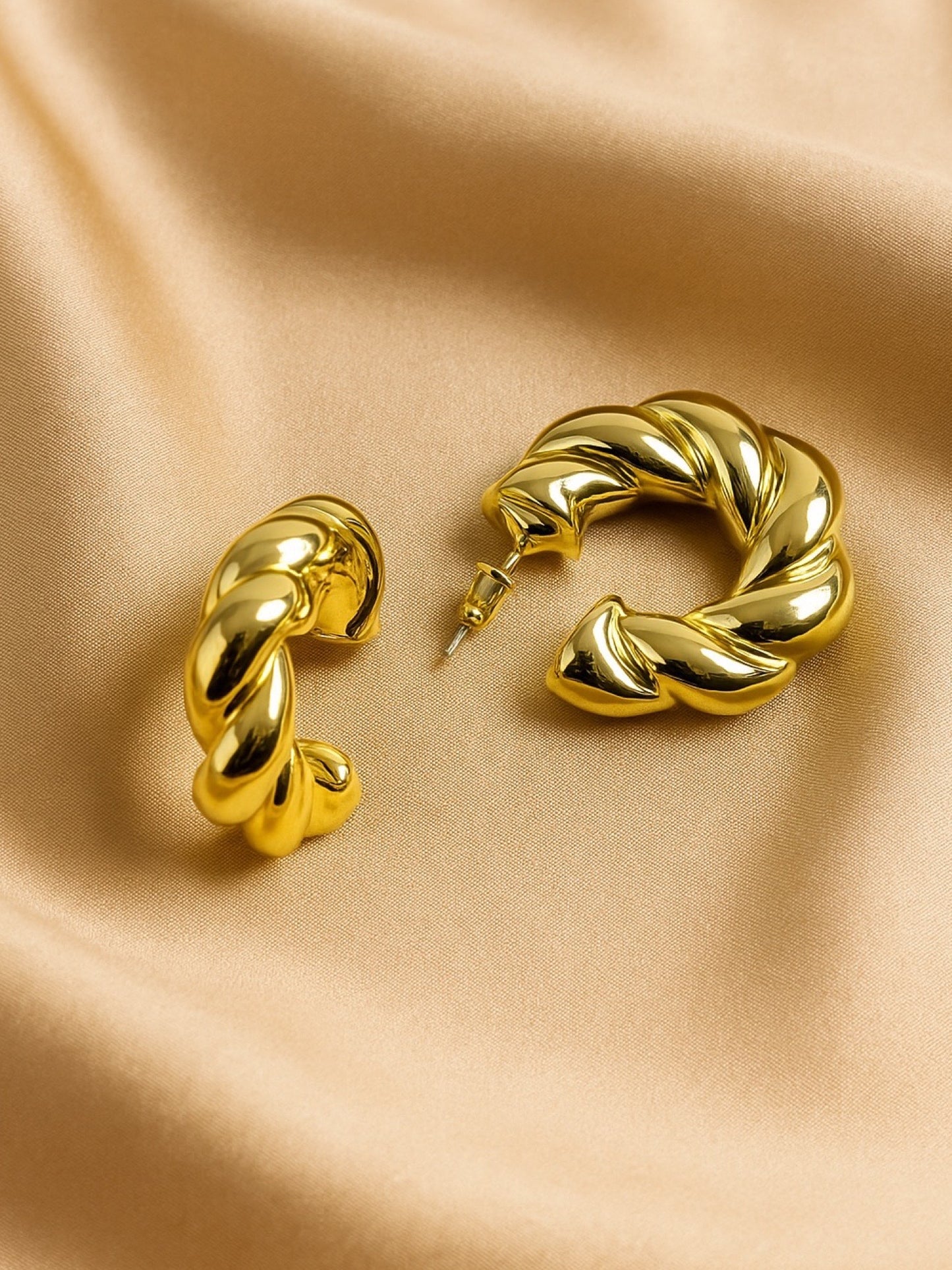 Twisted Chunky Hoop Western Earrings
