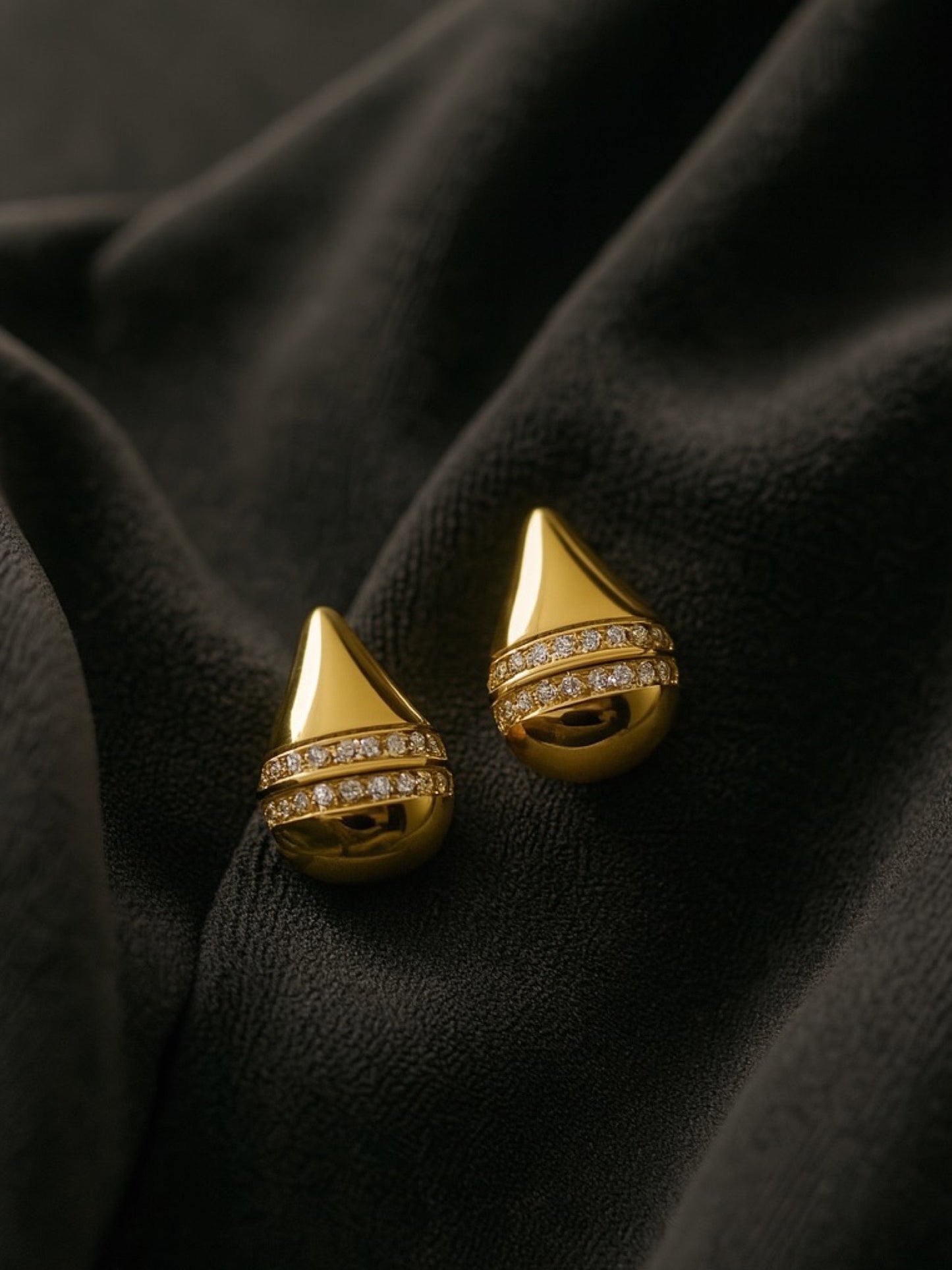 Gold Plated Teardrop Design Western Earrings