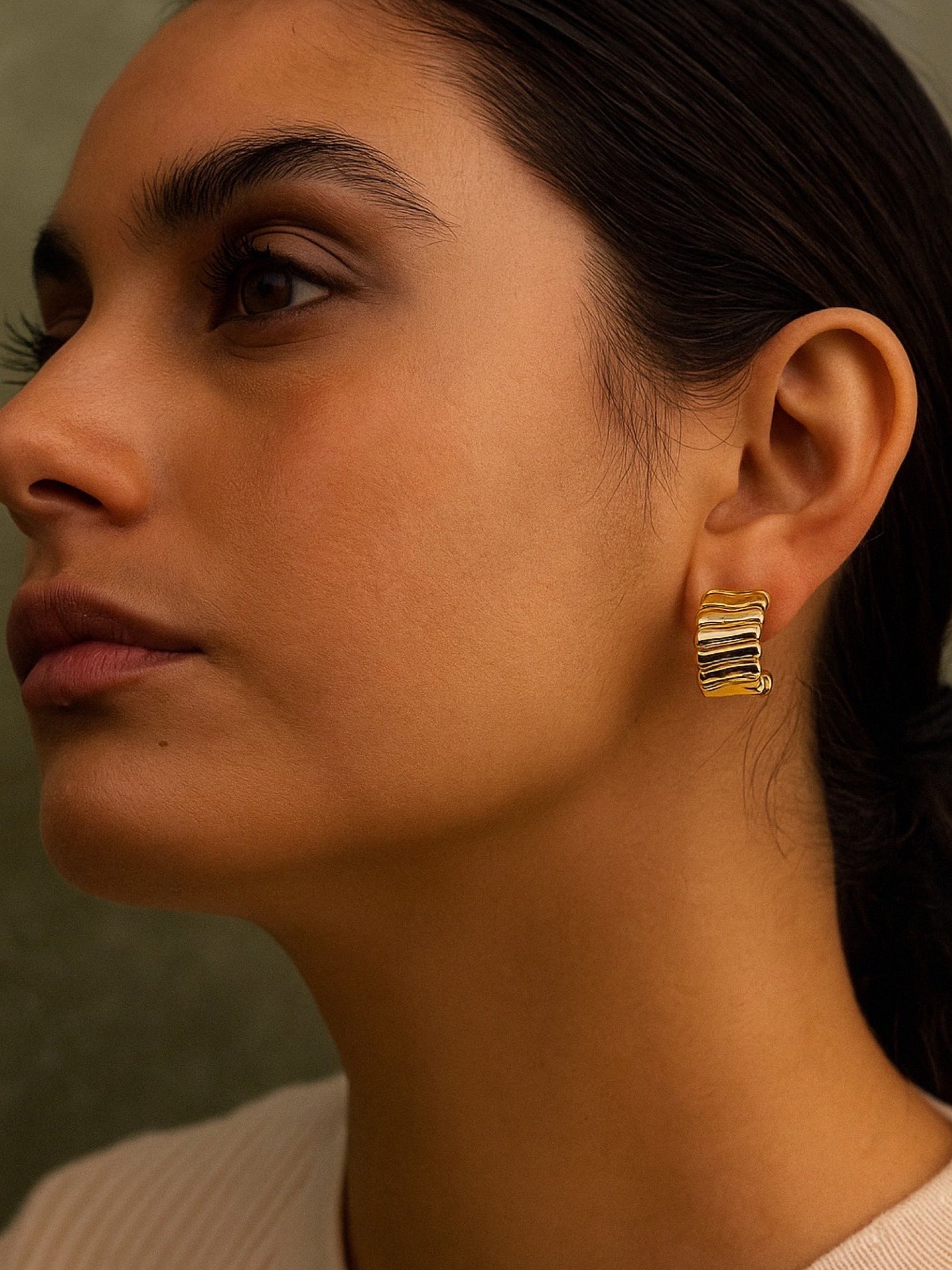 Bumpy Hoop Design Western Earrings