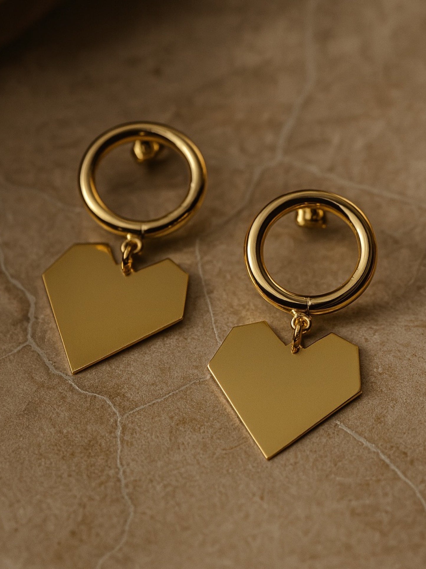 Gold Plated Heart Design Western Earrings