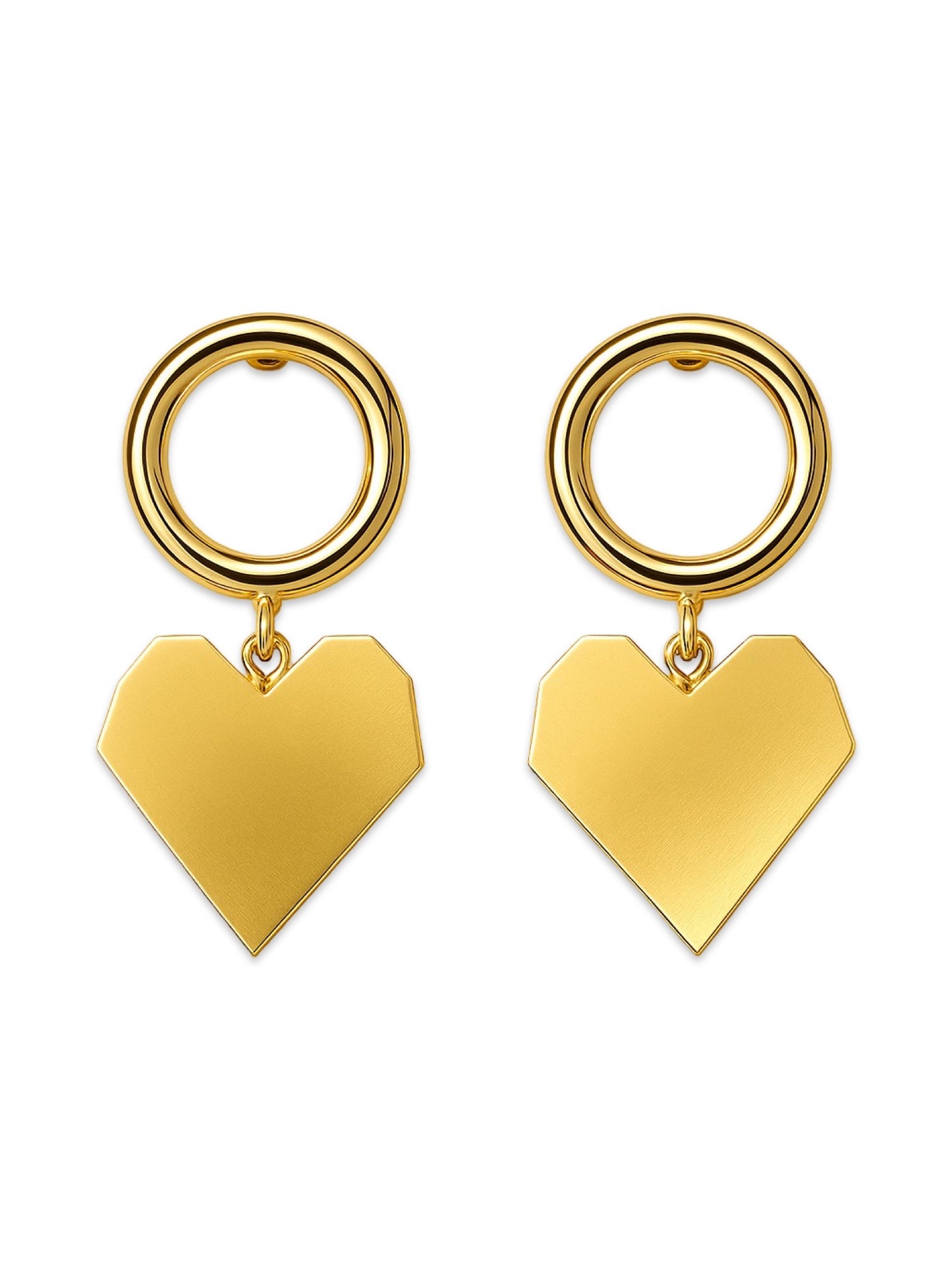 Gold Plated Heart Design Western Earrings