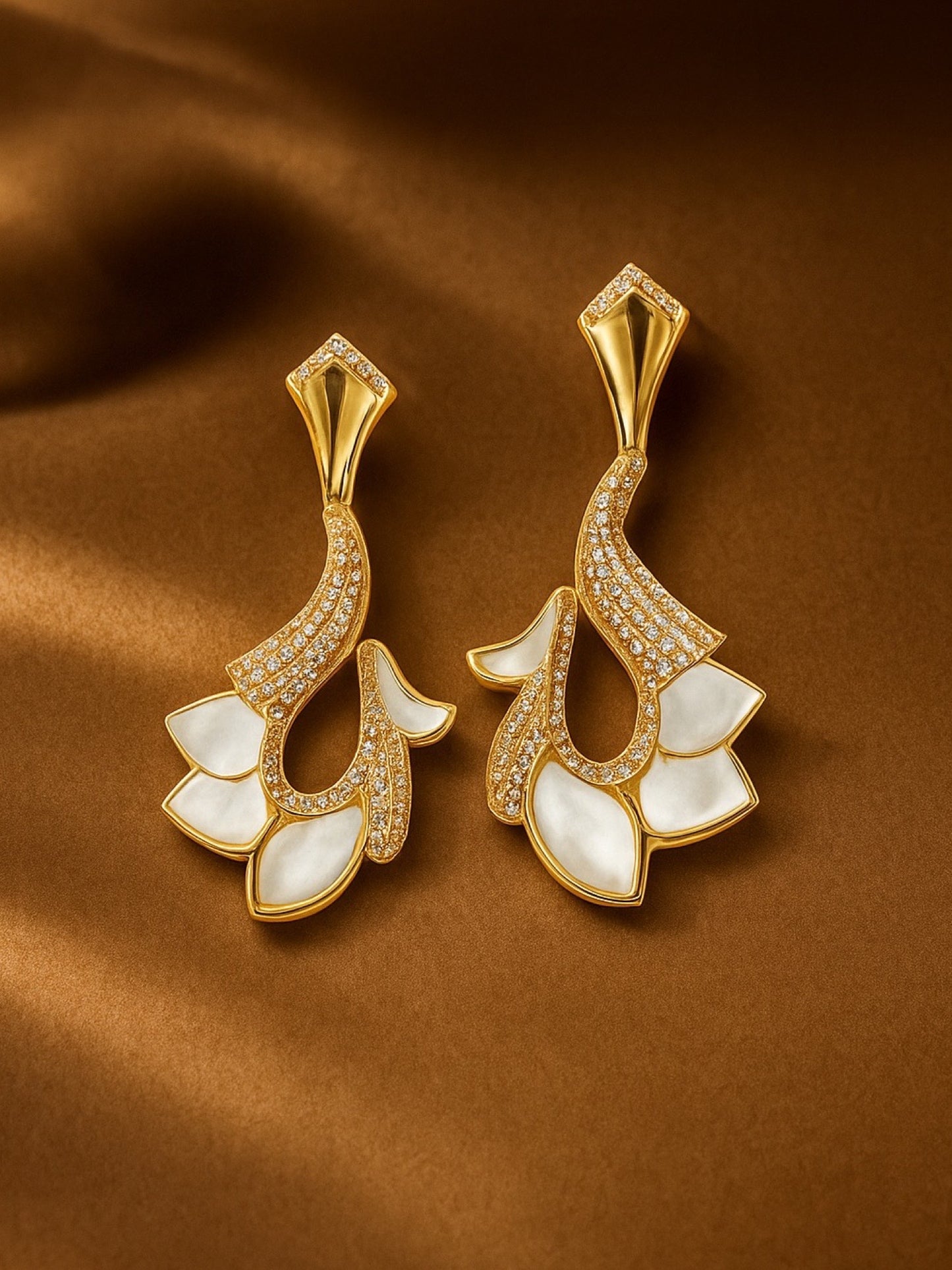 Fresh Water Pearl Peacock AD Earrings