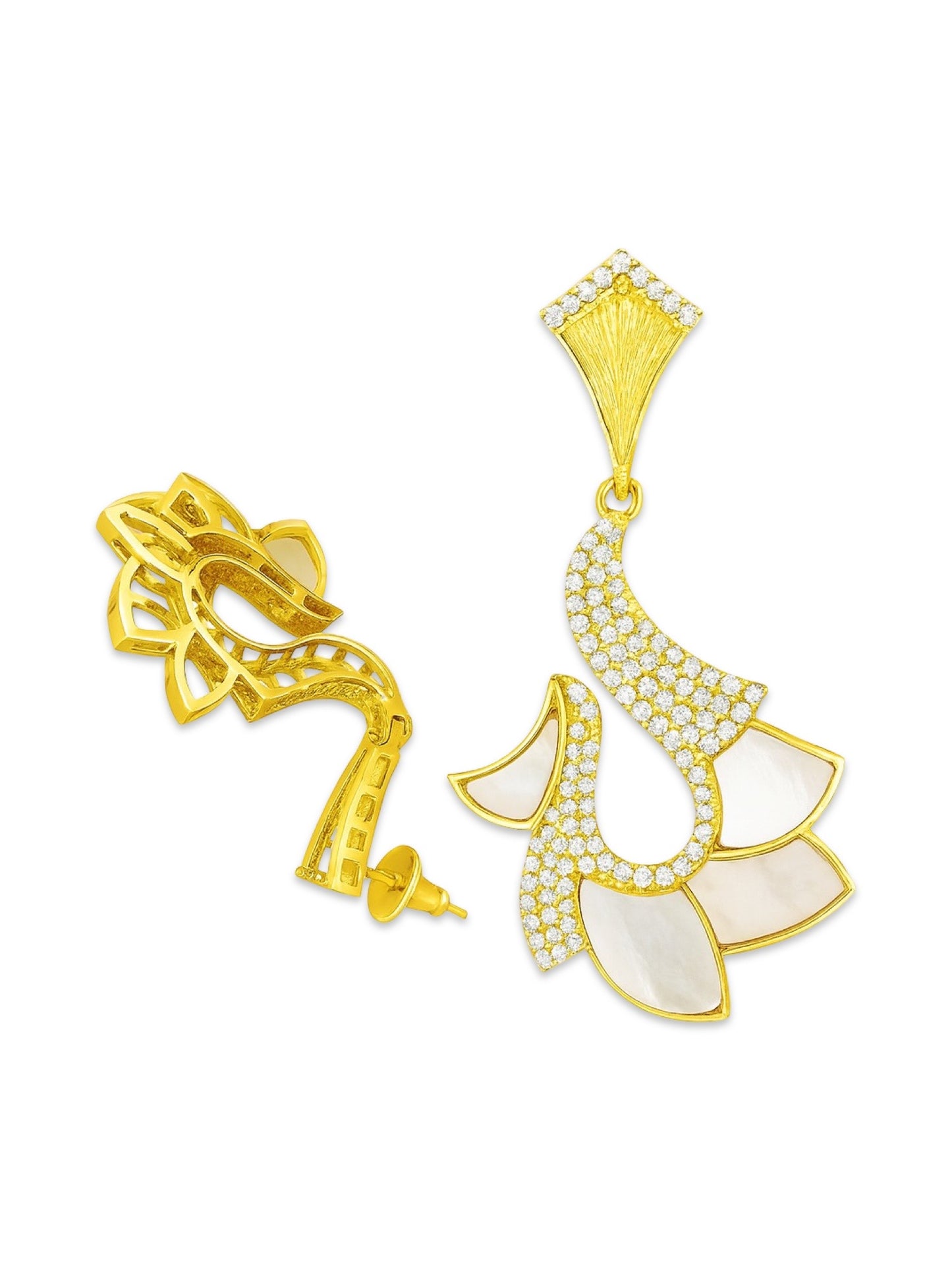 Fresh Water Pearl Peacock AD Earrings