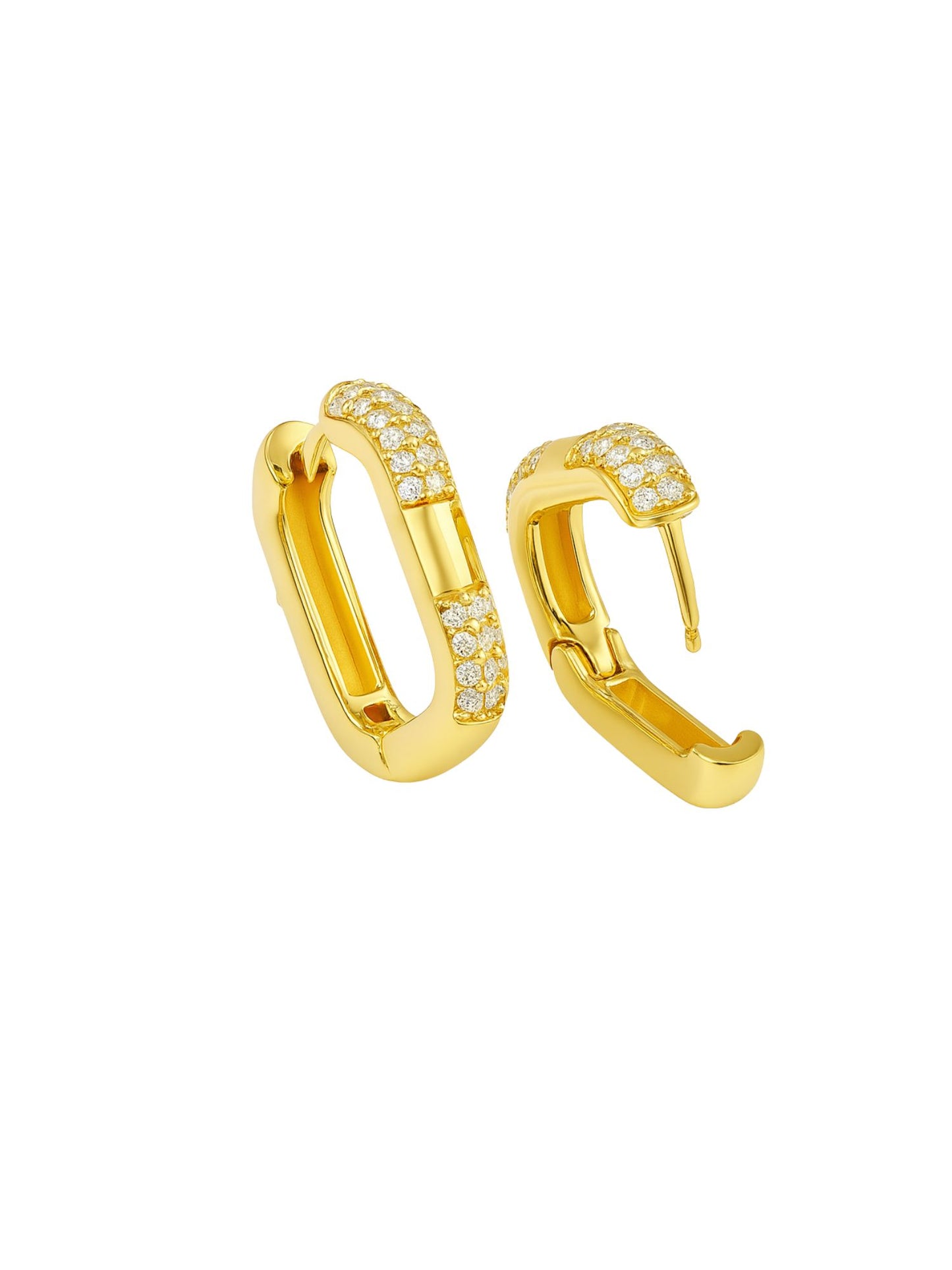 Gold Plated Square Huggie Earrings for Women