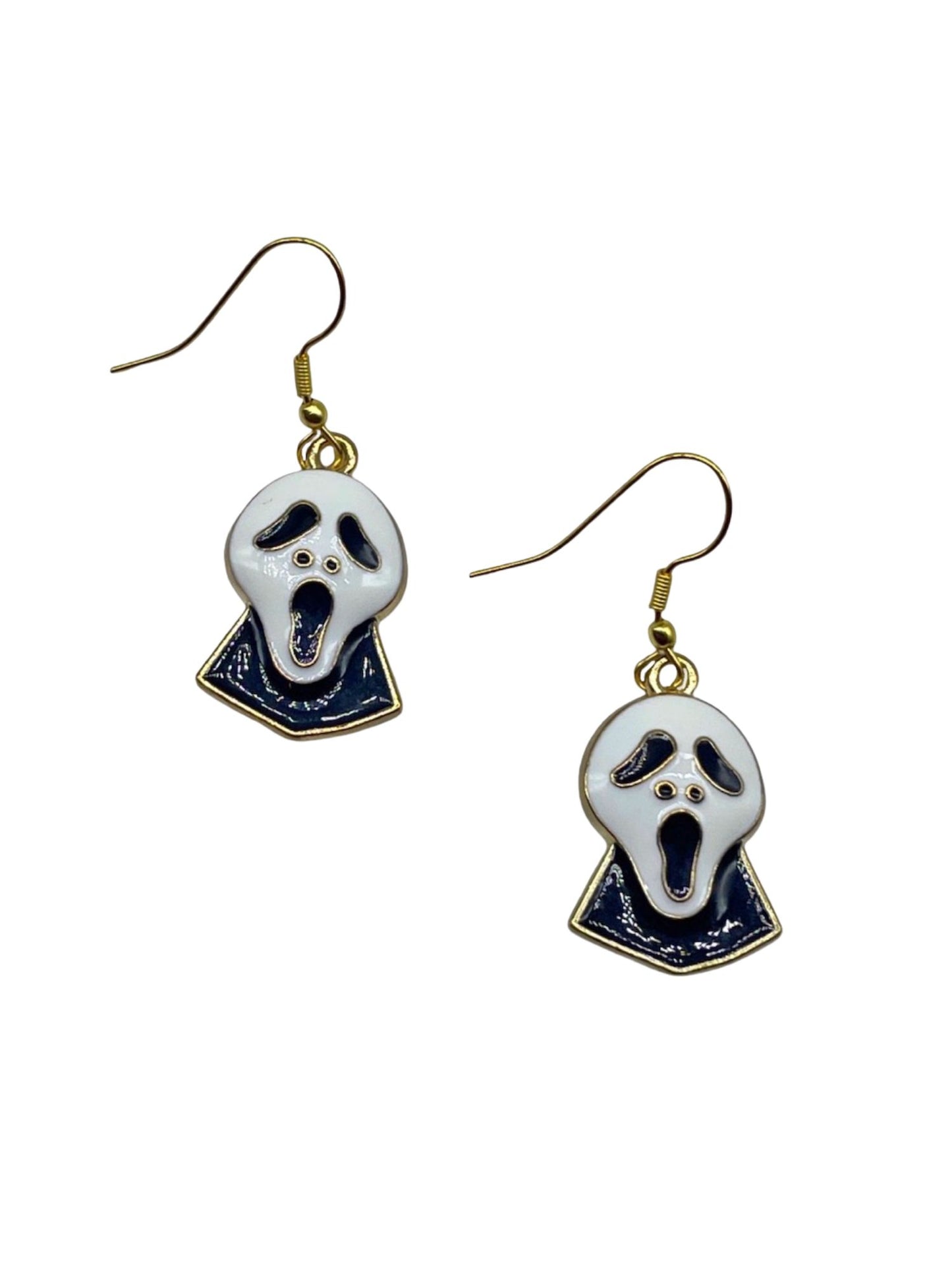 Ghost Face Gold Plated Earrings for Women
