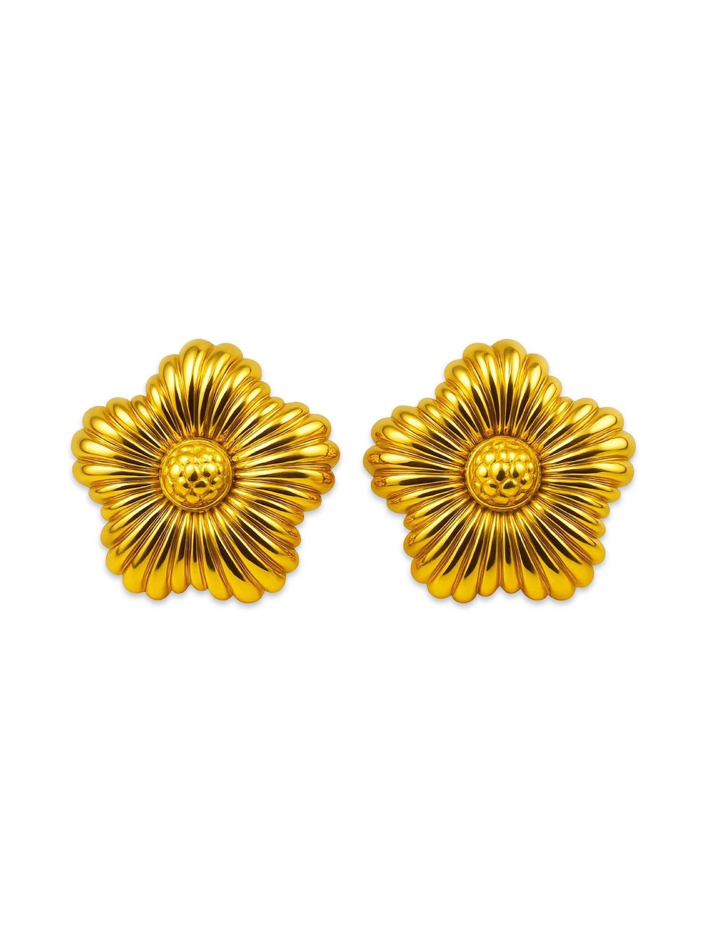 Gold Plated Flower Design Western Earrings