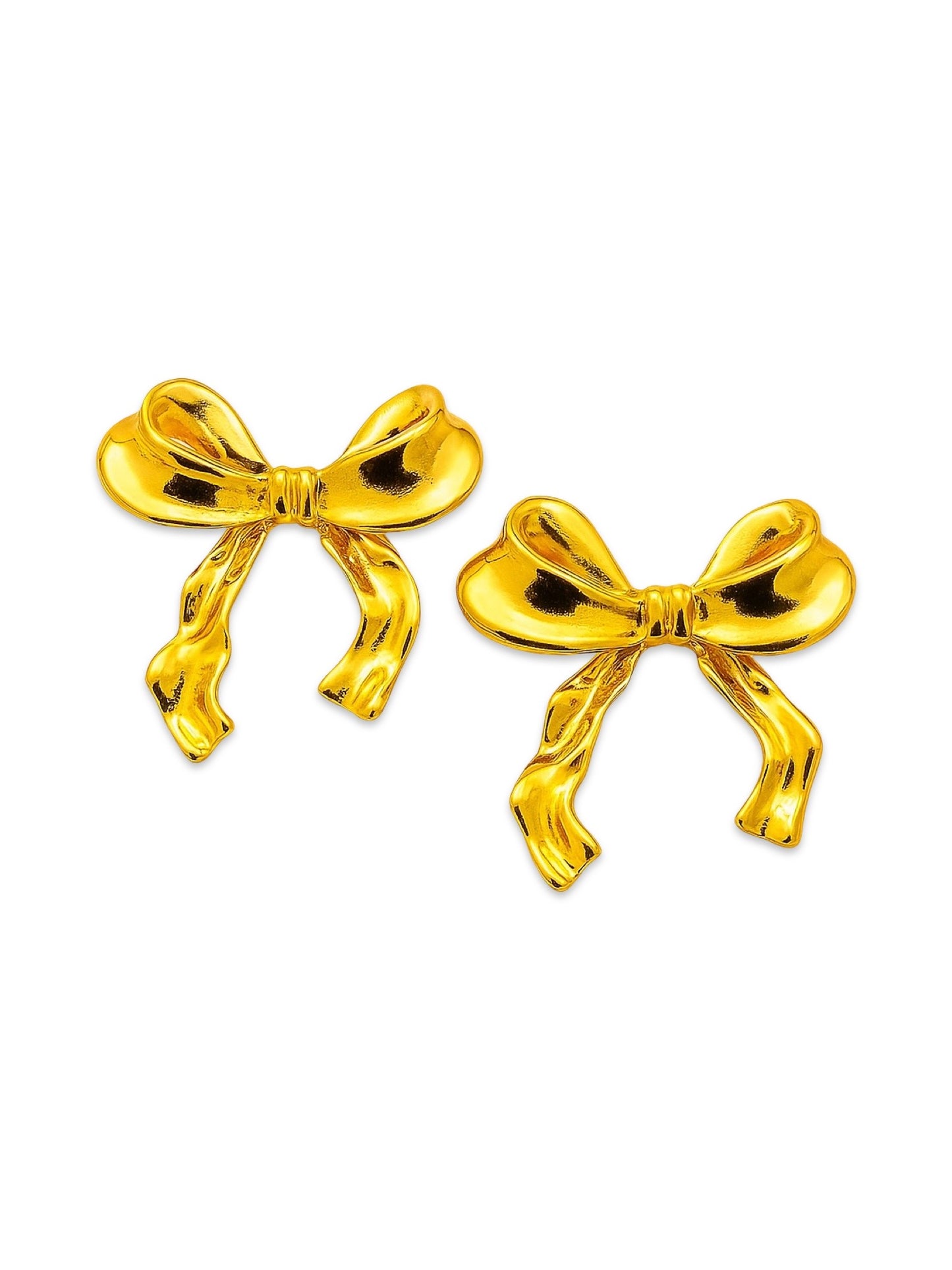 Gold Plated Bow Design Western Earrings