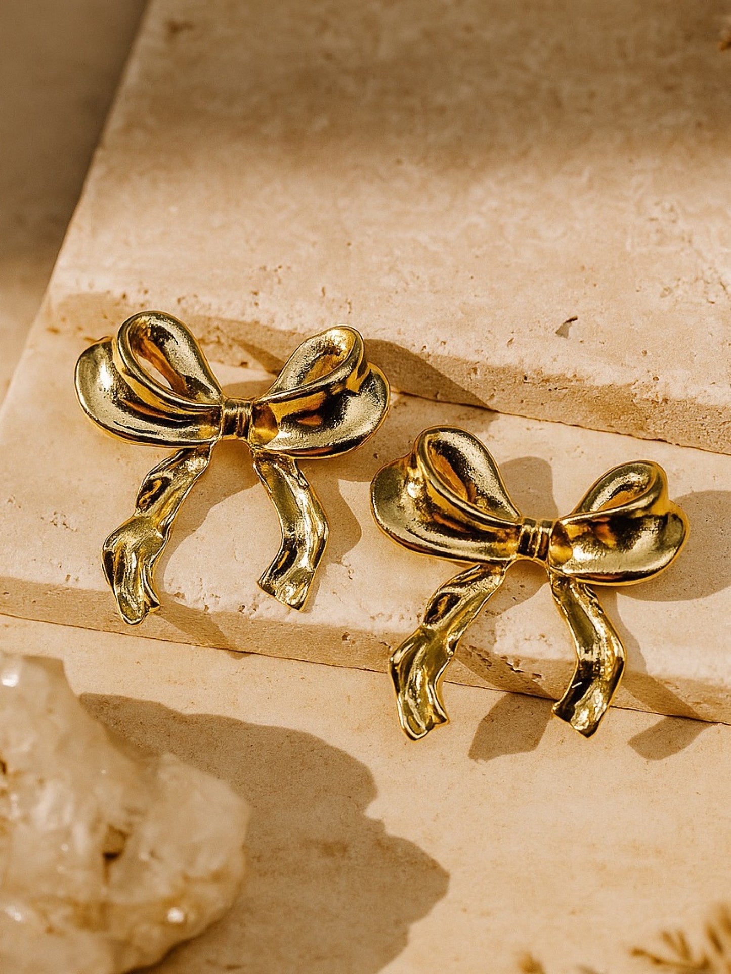 Gold Plated Bow Design Western Earrings