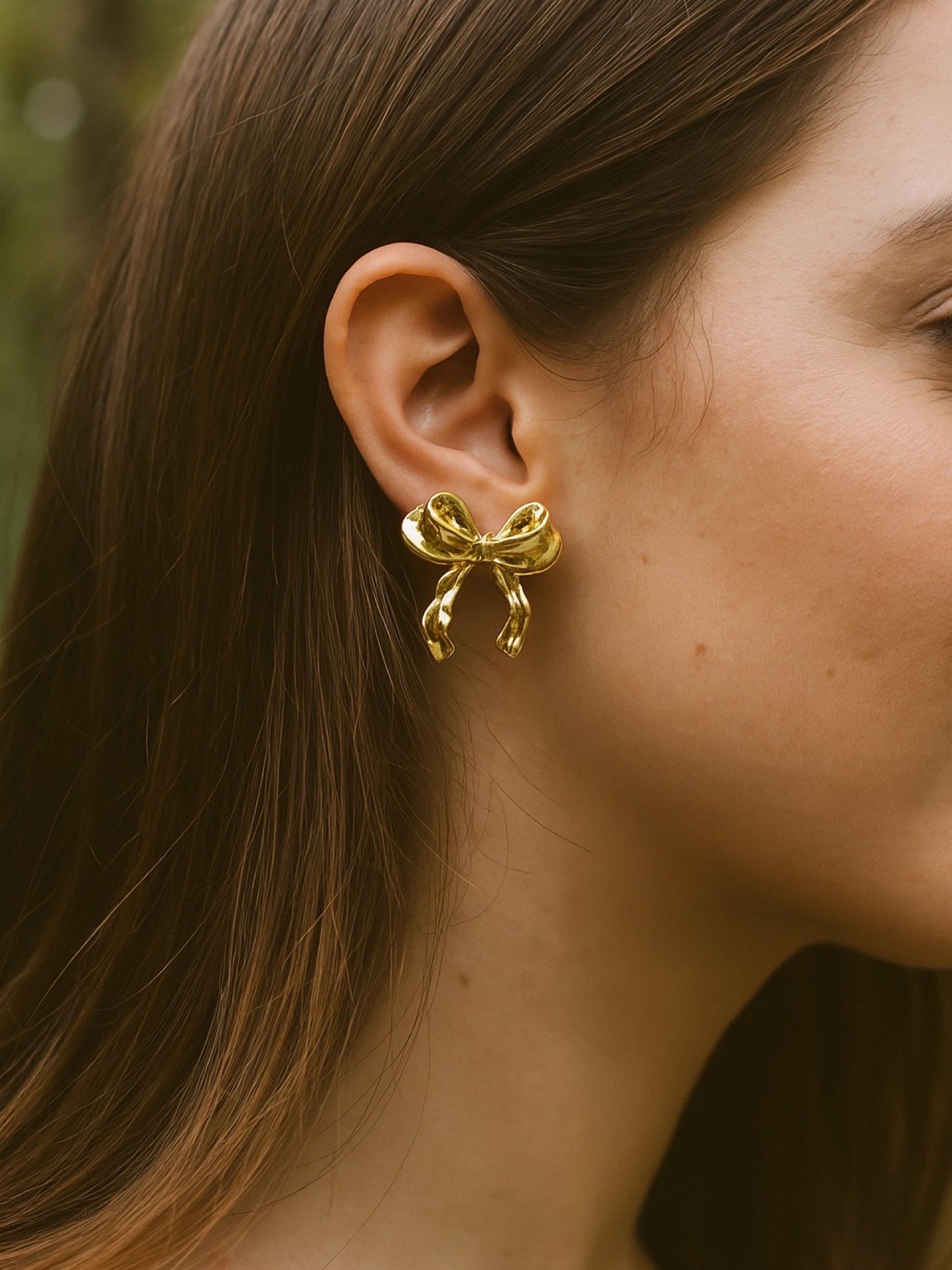 Gold Plated Bow Design Western Earrings