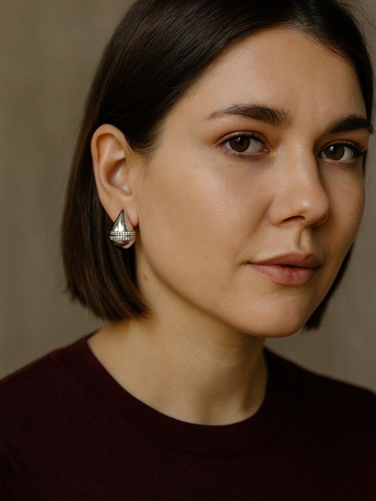 Silver Plated Teardrop Design Western Earrings