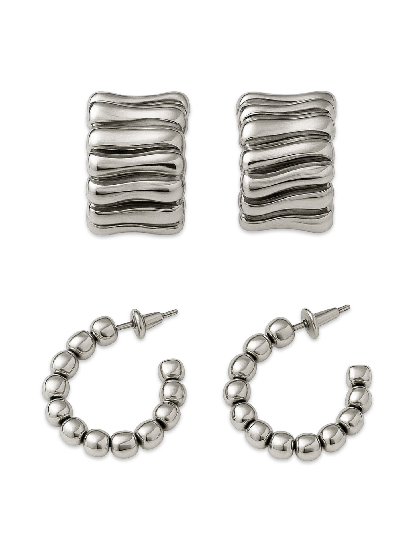 Bumpy Hoop Design Western Earrings