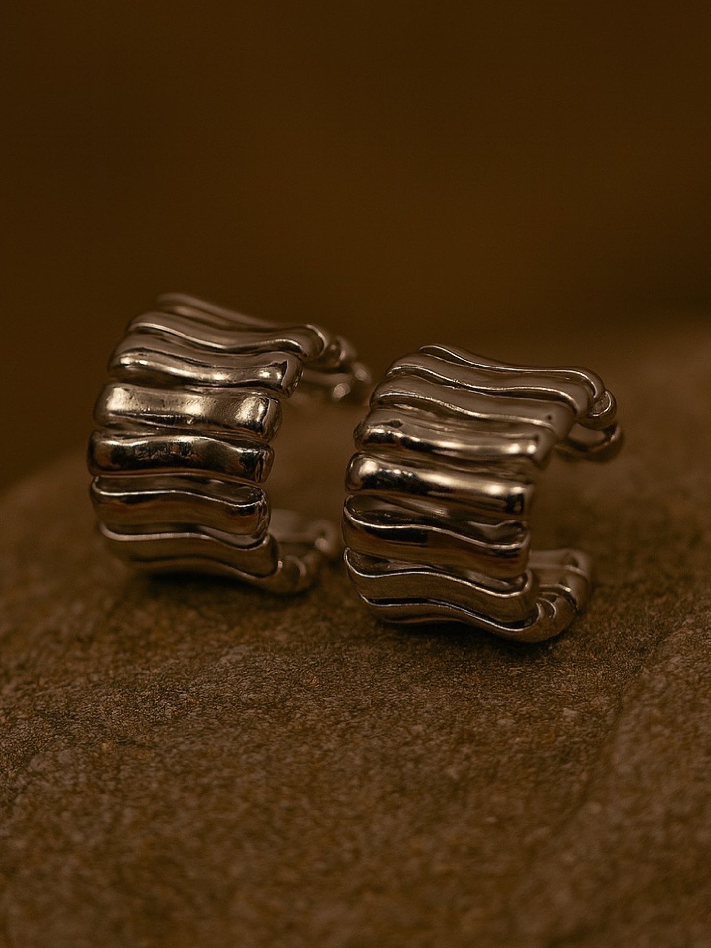 Bumpy Hoop Design Western Earrings