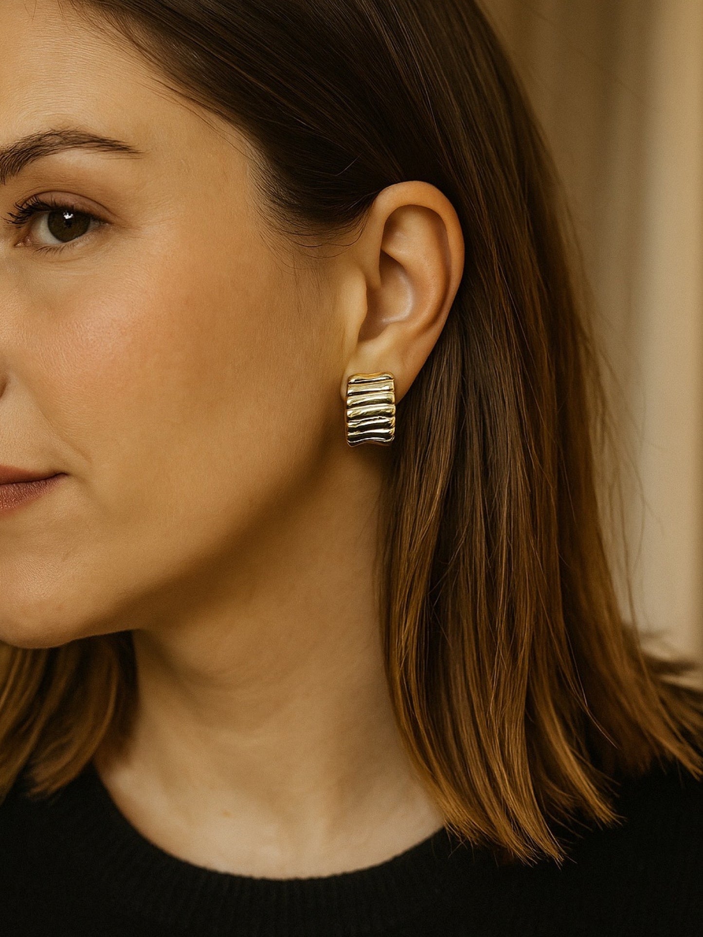 Bumpy Hoop Design Western Earrings