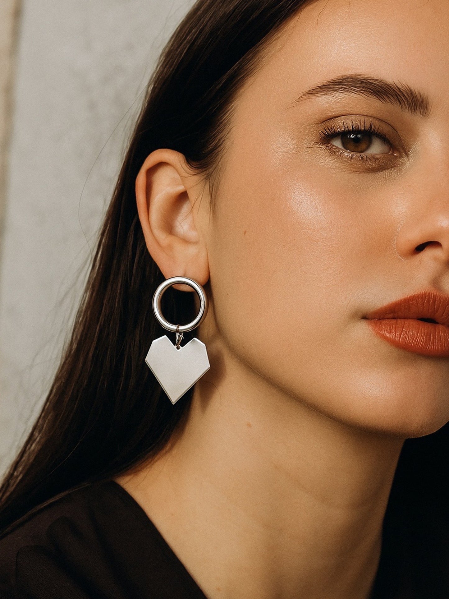 Silver Plated Heart Design Western Earrings
