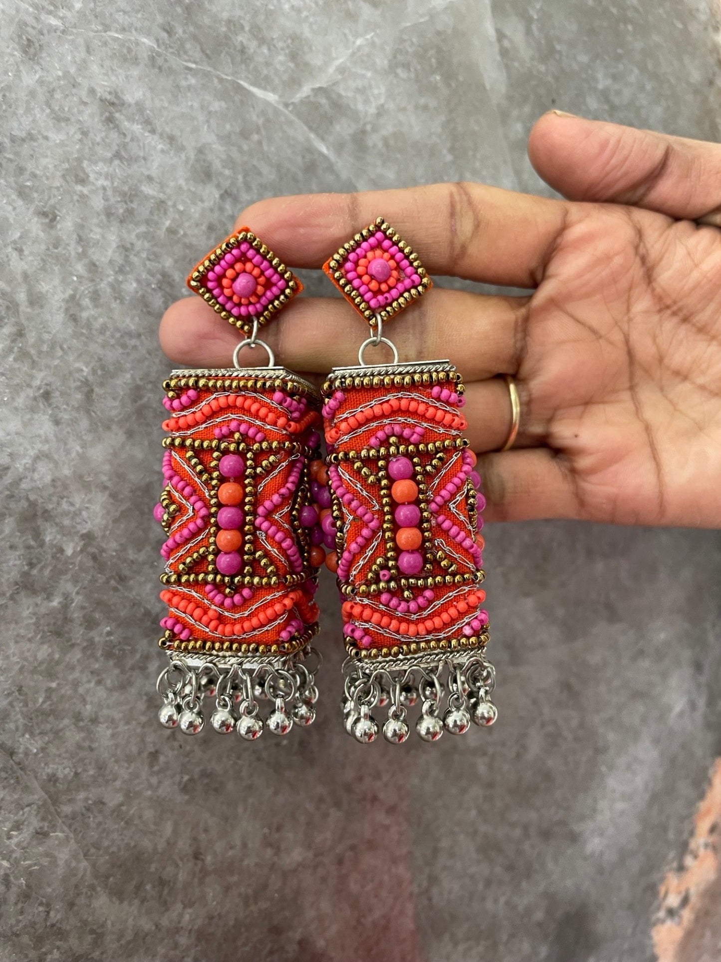 Boho Beaded Long Jhumka Earring Design