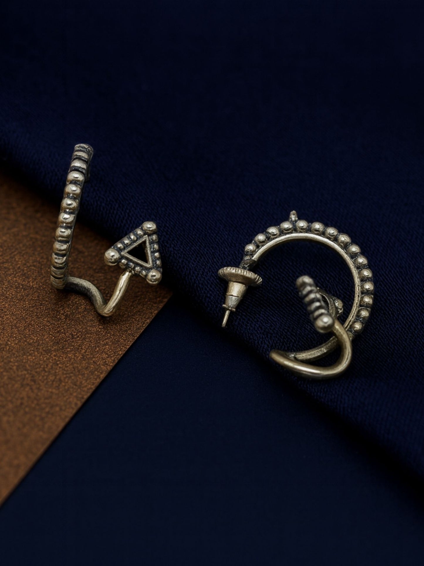 Loop Cuff Afghani Jhumka Earrings Snake Shape Triangle Designs