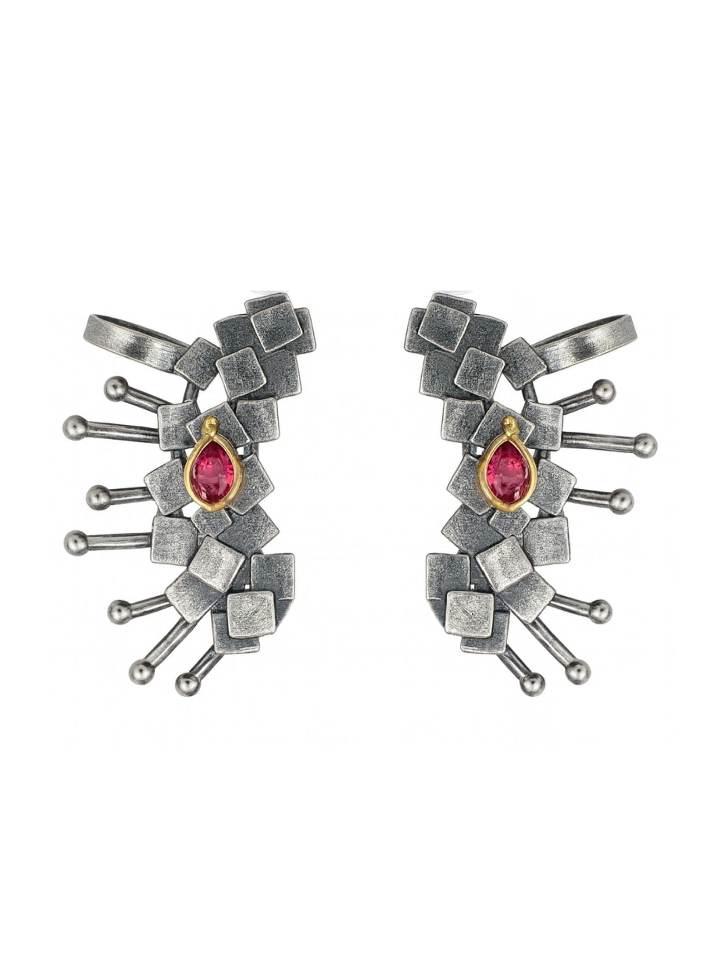 Stud Afghani Jhumka Earrings Ear cuff Drop With Stone Designs