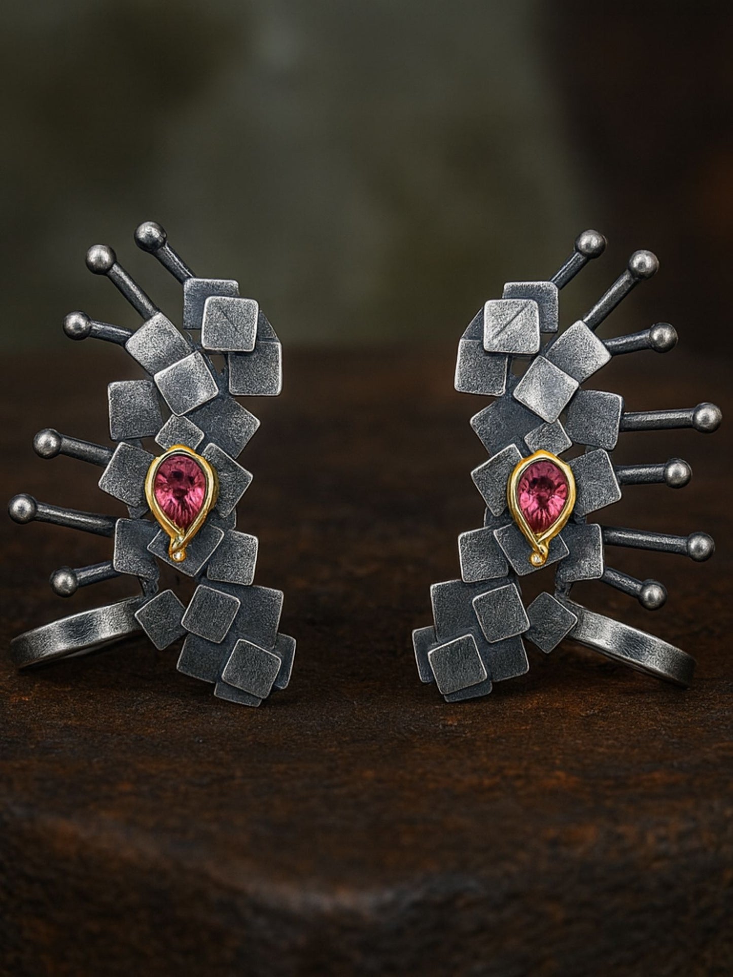 Stud Afghani Jhumka Earrings Ear cuff Drop With Stone Designs