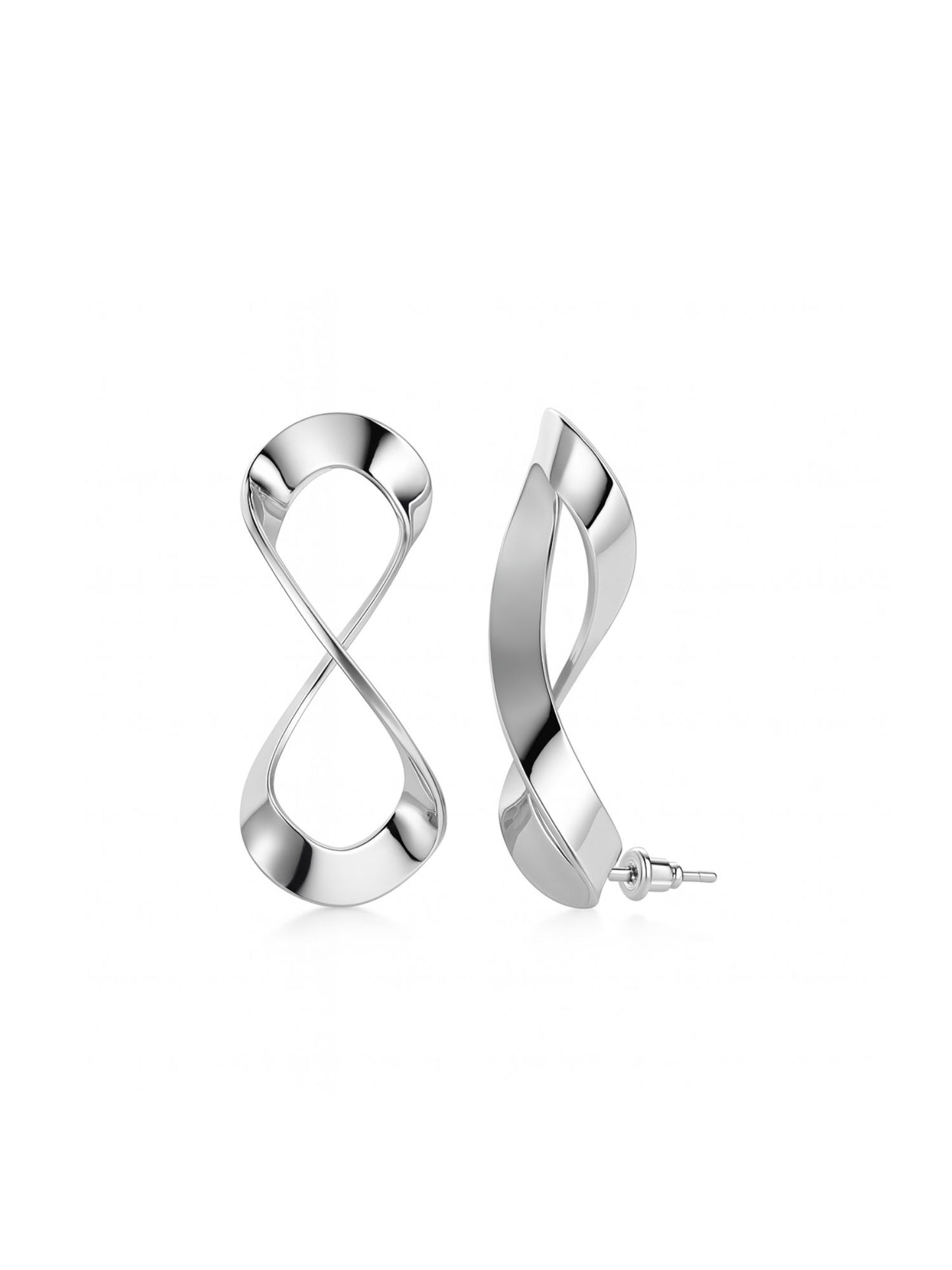 Infinity Twist Silver Earrings for Women