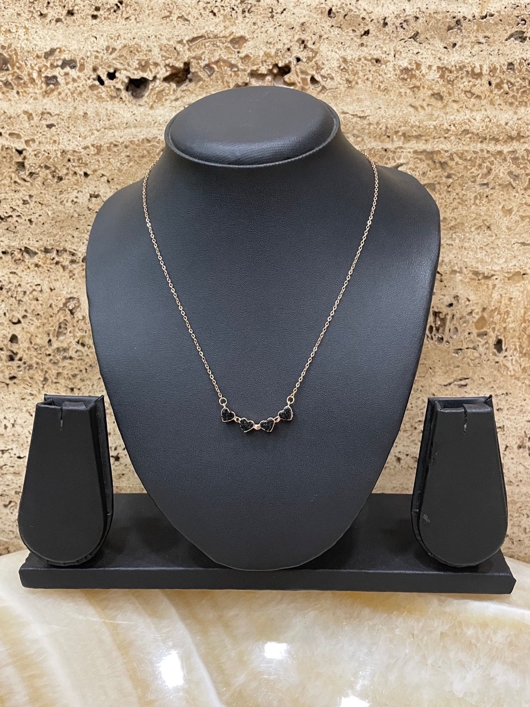 (Wear it 2 ways) Reversible Red/Black Sparkle Heart Necklace