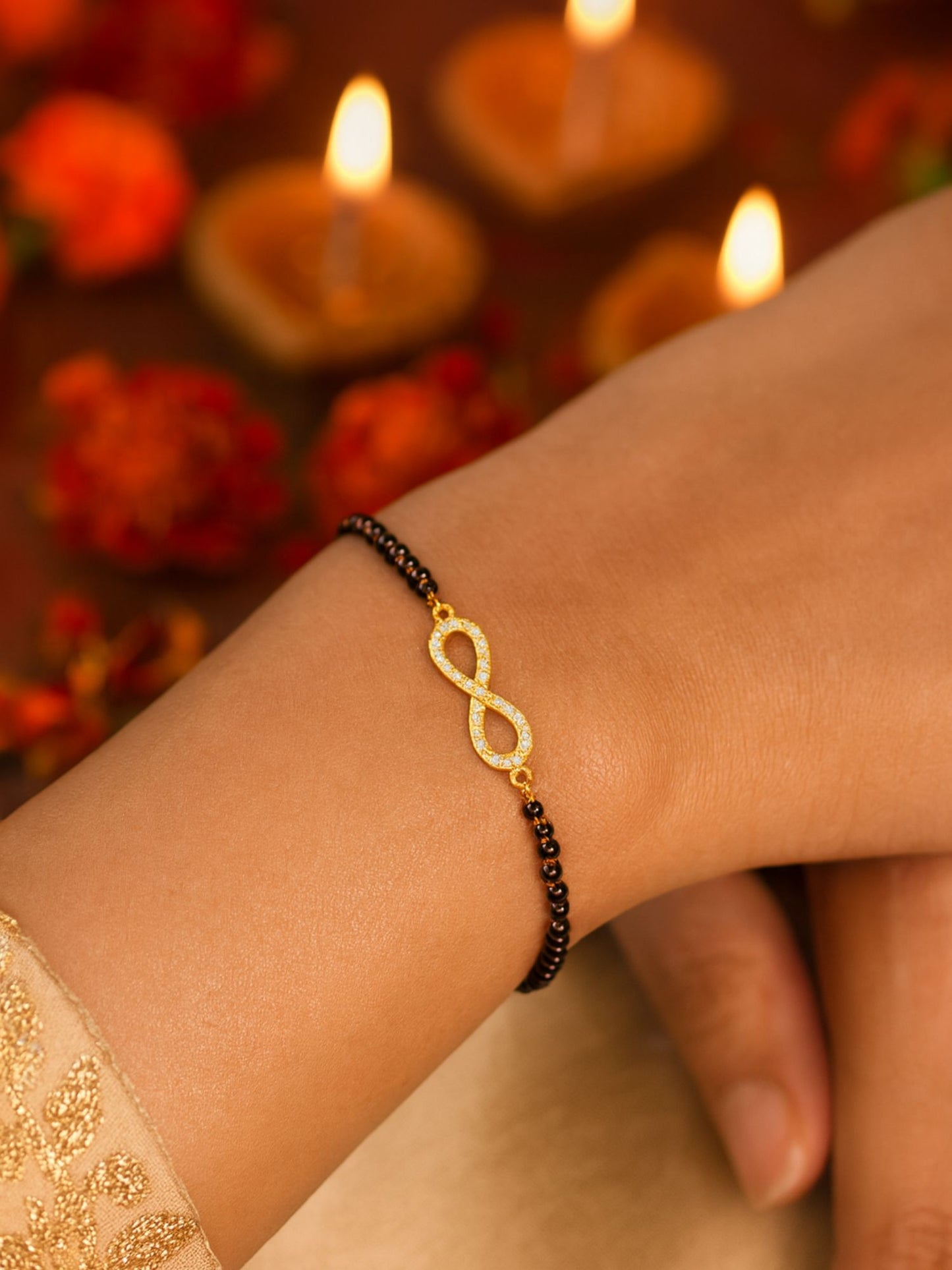 American Diamond Infinity Mangalsutra Bracelet