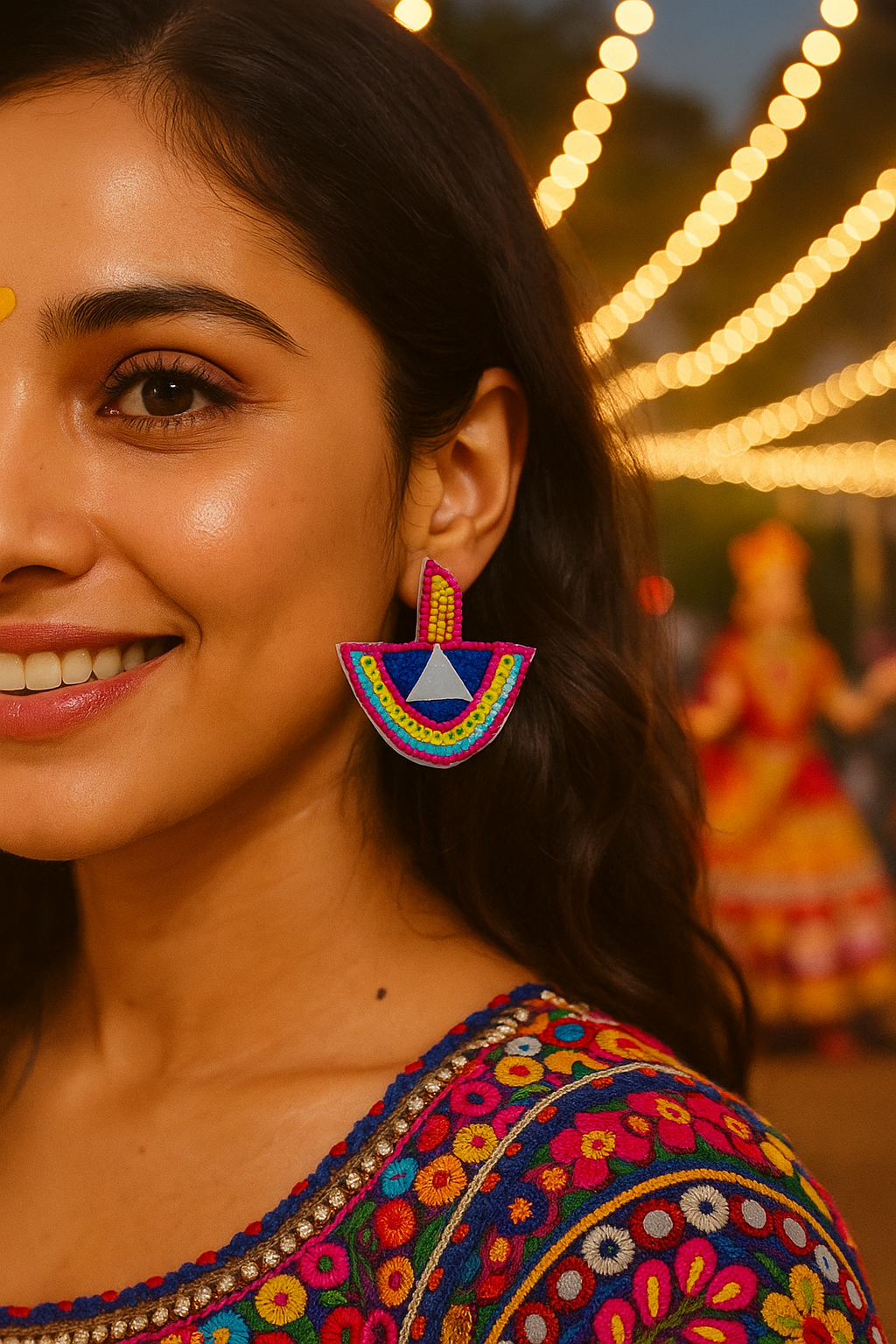 Diya Stud Beaded Diwali Festive Earrings