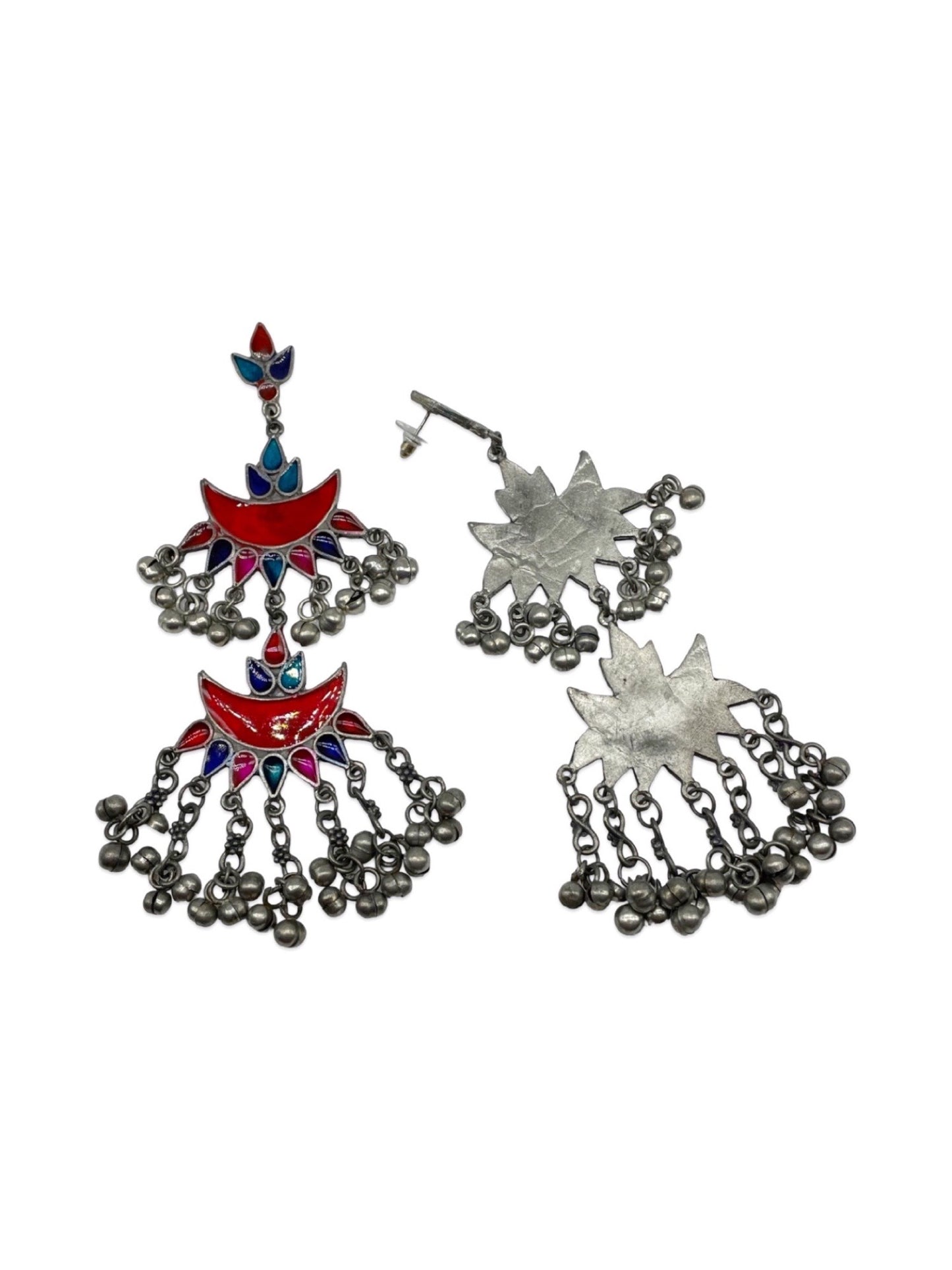 Drop Earring Flower With Ghungroo Design