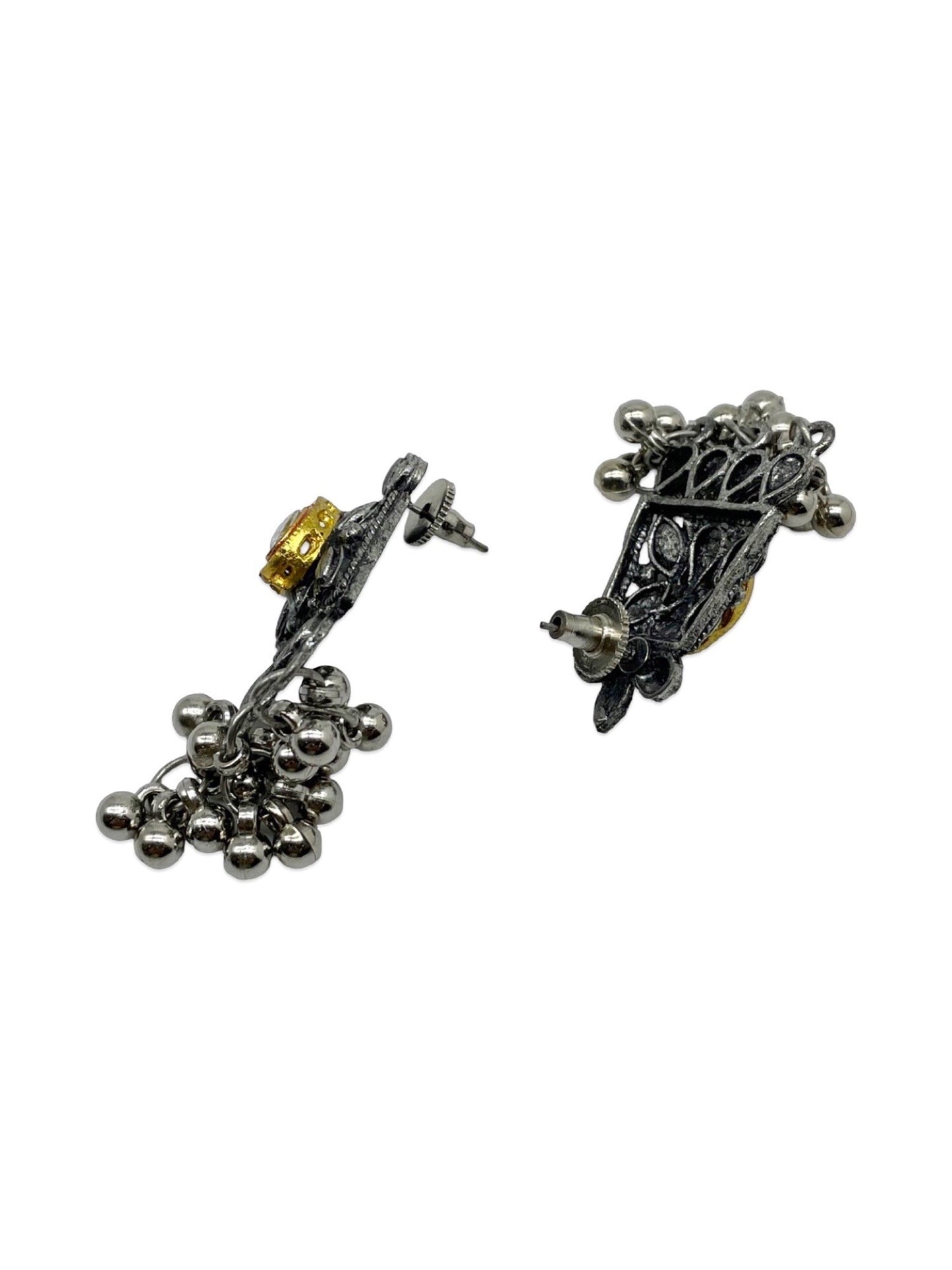 Stud Earring Flower With Ghungroo Design